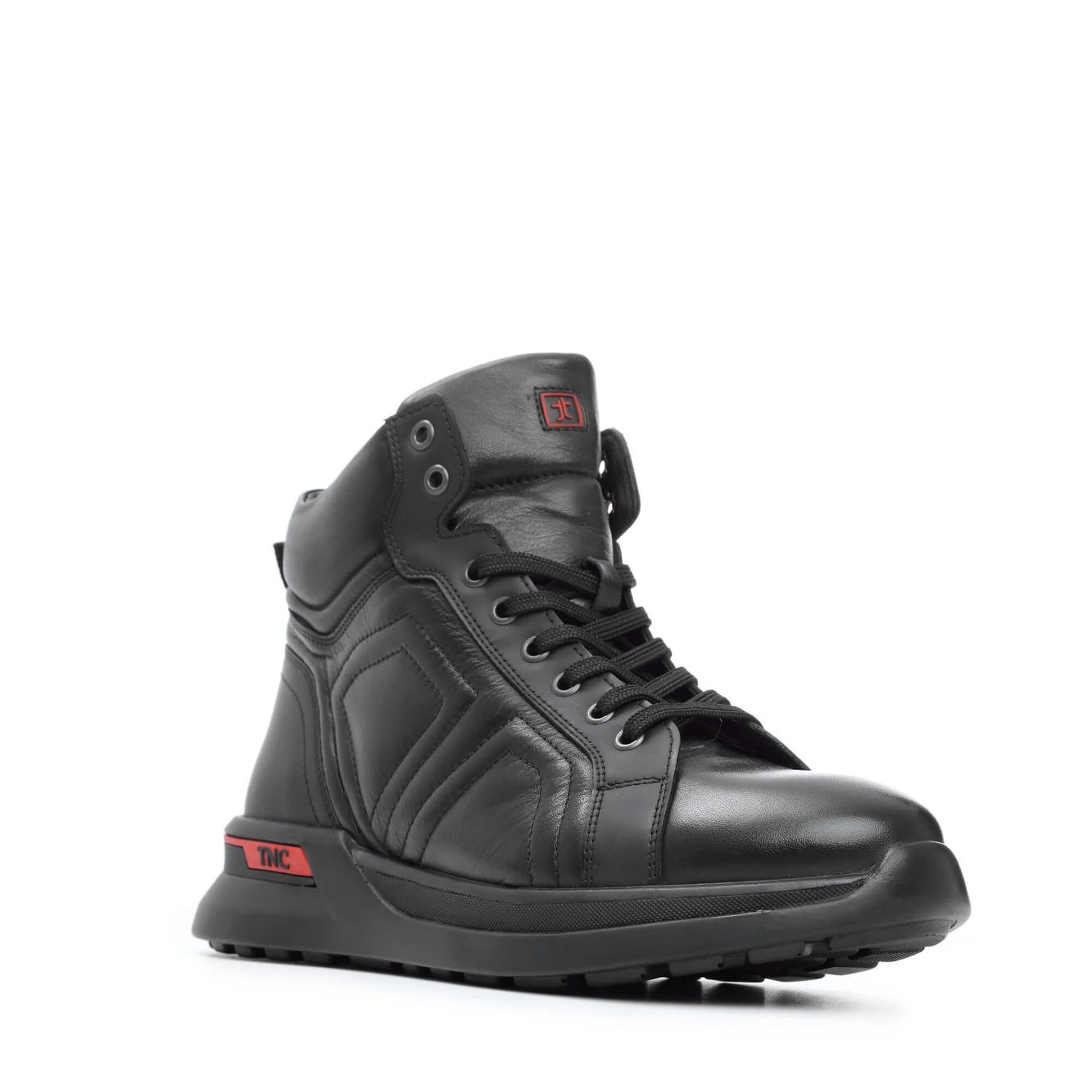 Tamer Tanca Erkek Hakiki Deri Siyah Spor Bot