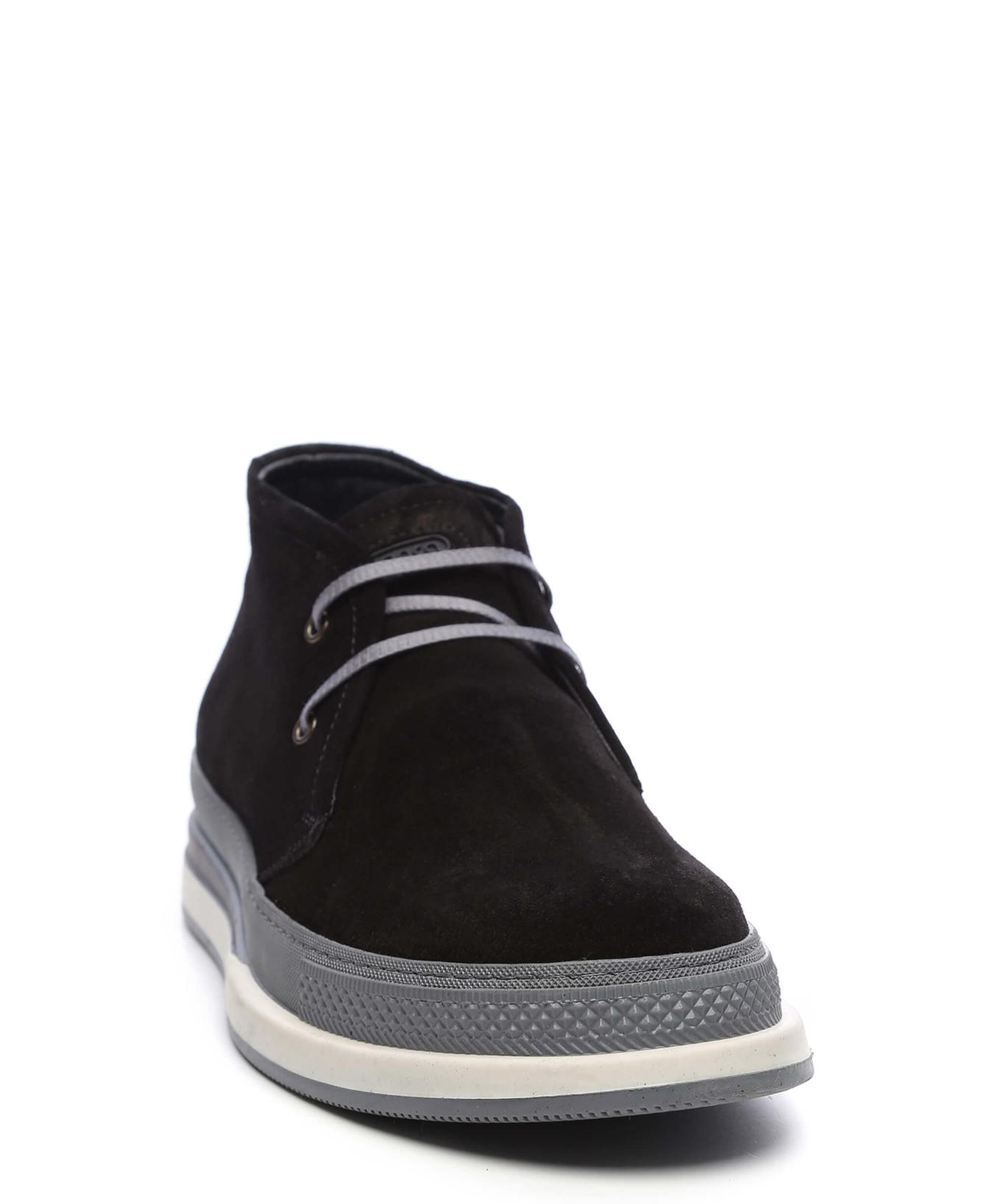 Tamer Tanca Erkek Hakiki Deri Siyah Süet Casual Bot