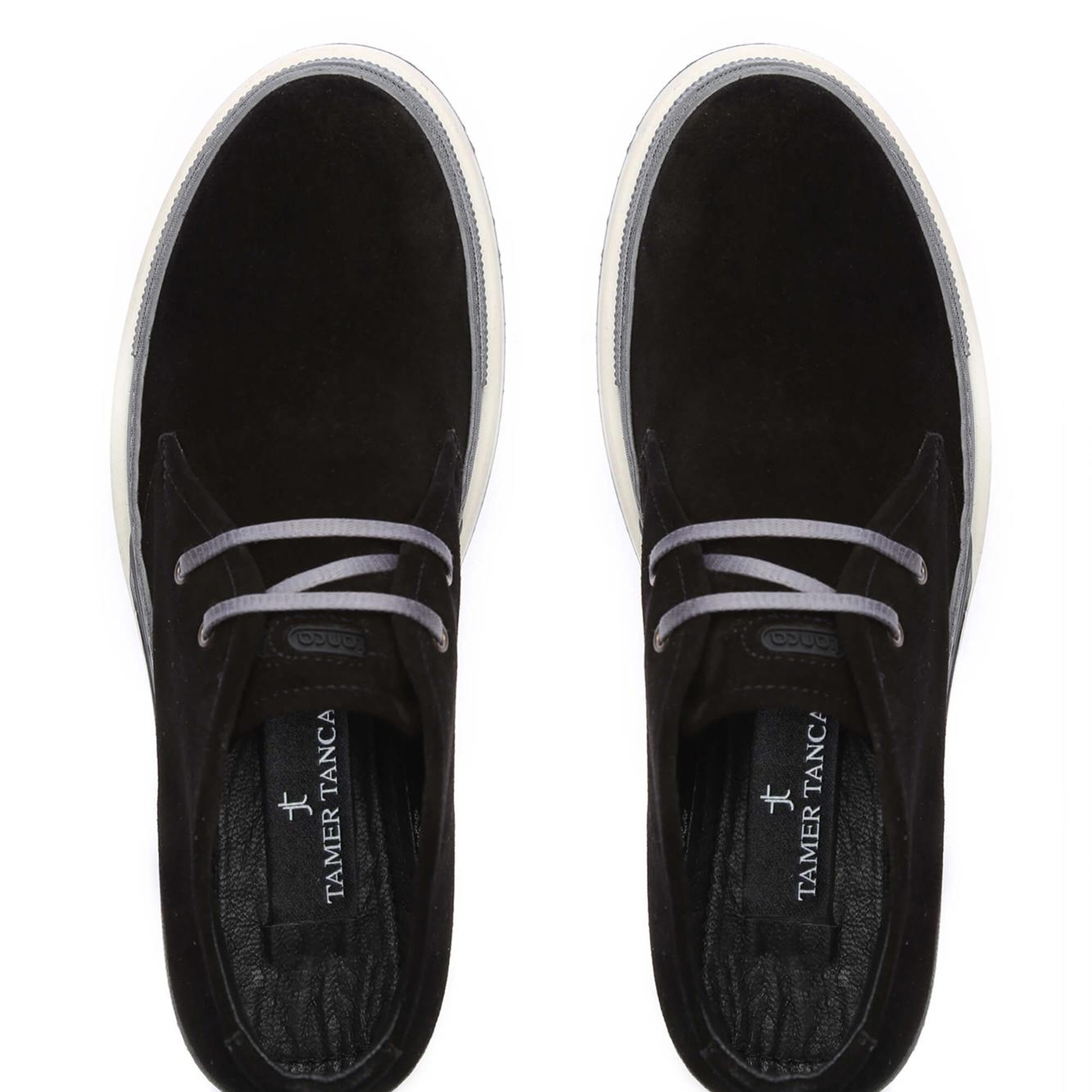 Tamer Tanca Erkek Hakiki Deri Siyah Süet Casual Bot