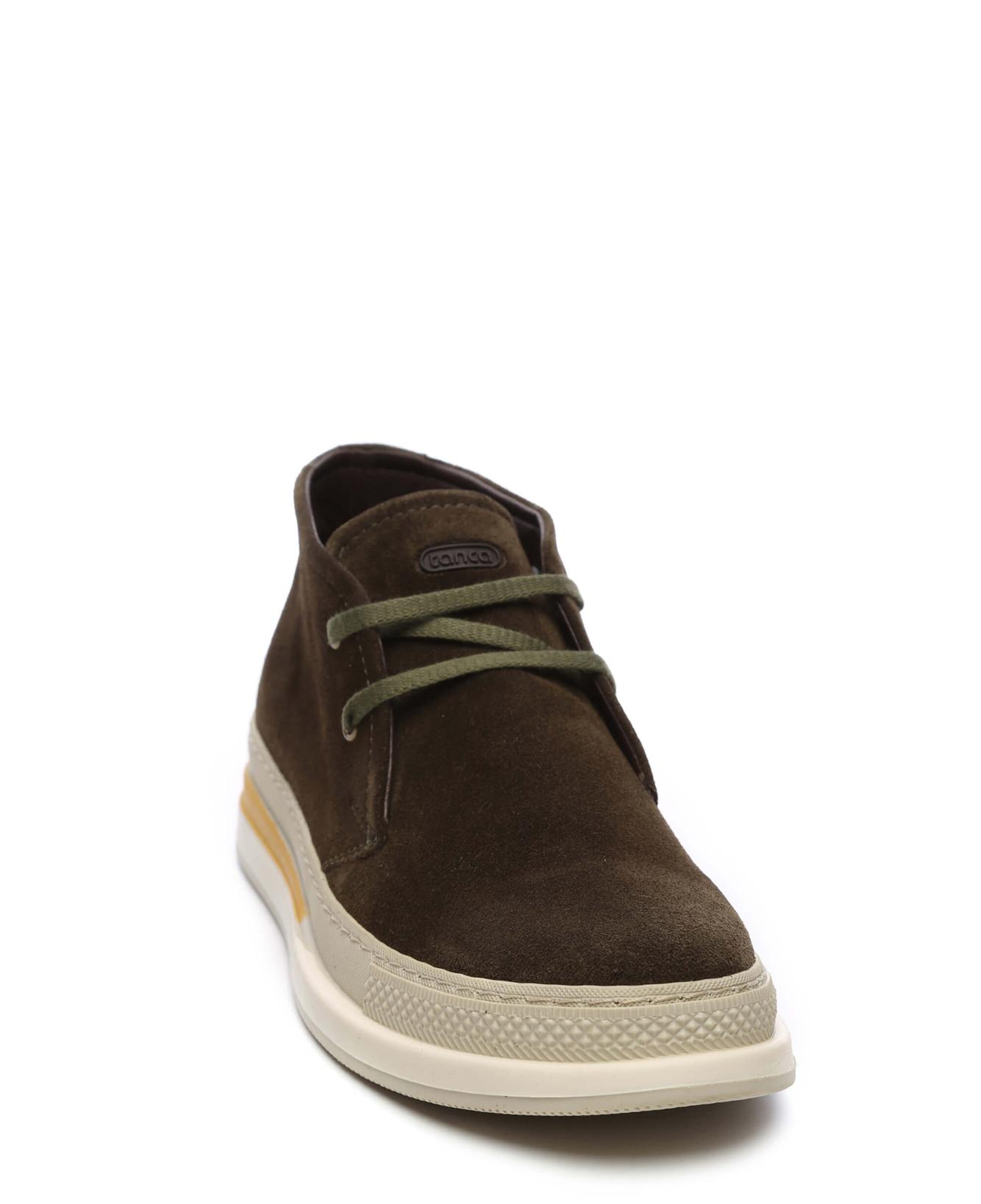 Tamer Tanca Erkek Hakiki Deri Yeşil Süet Casual Bot