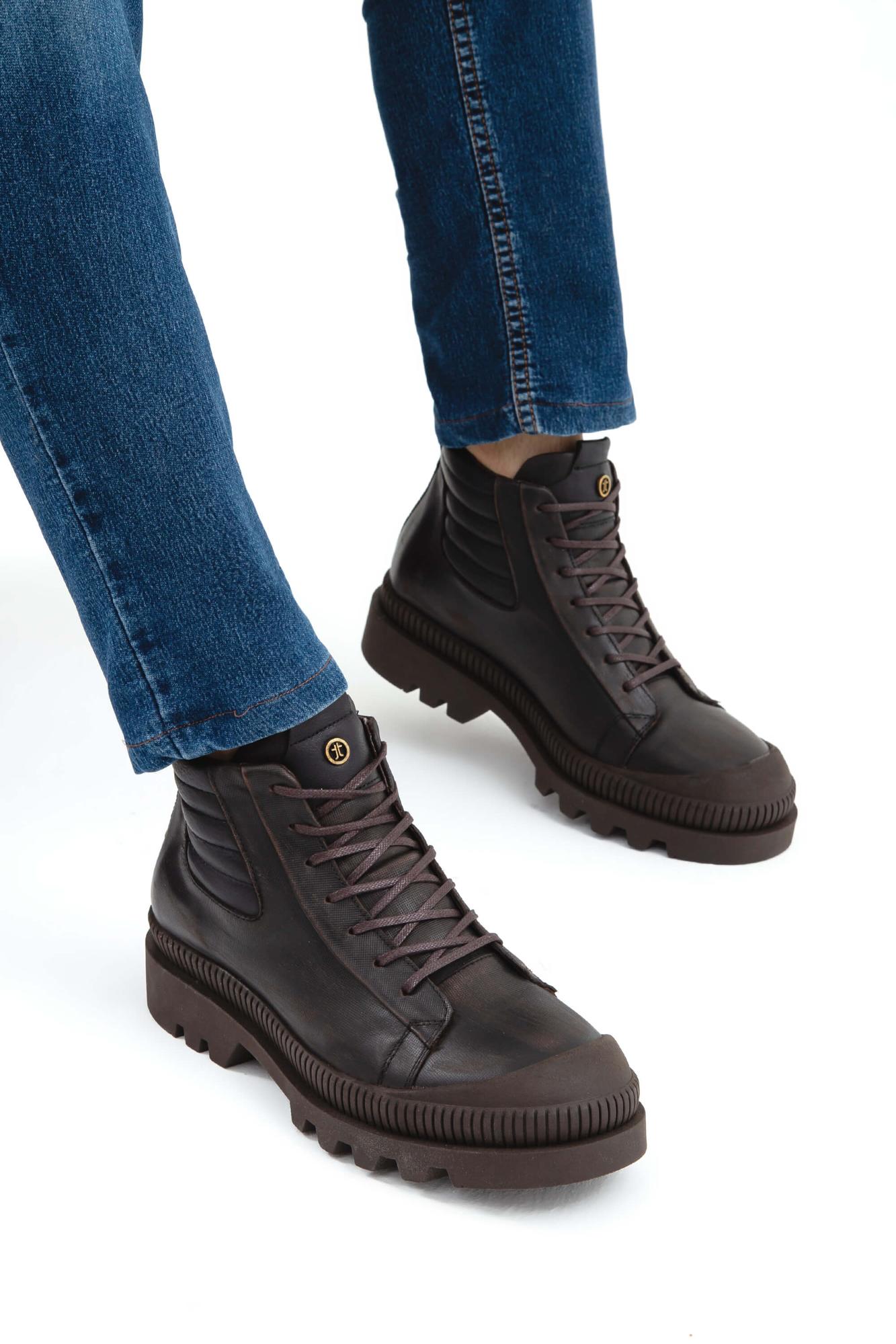 Tamer Tanca Erkek Hakiki Deri Kahverengi Casual Bot