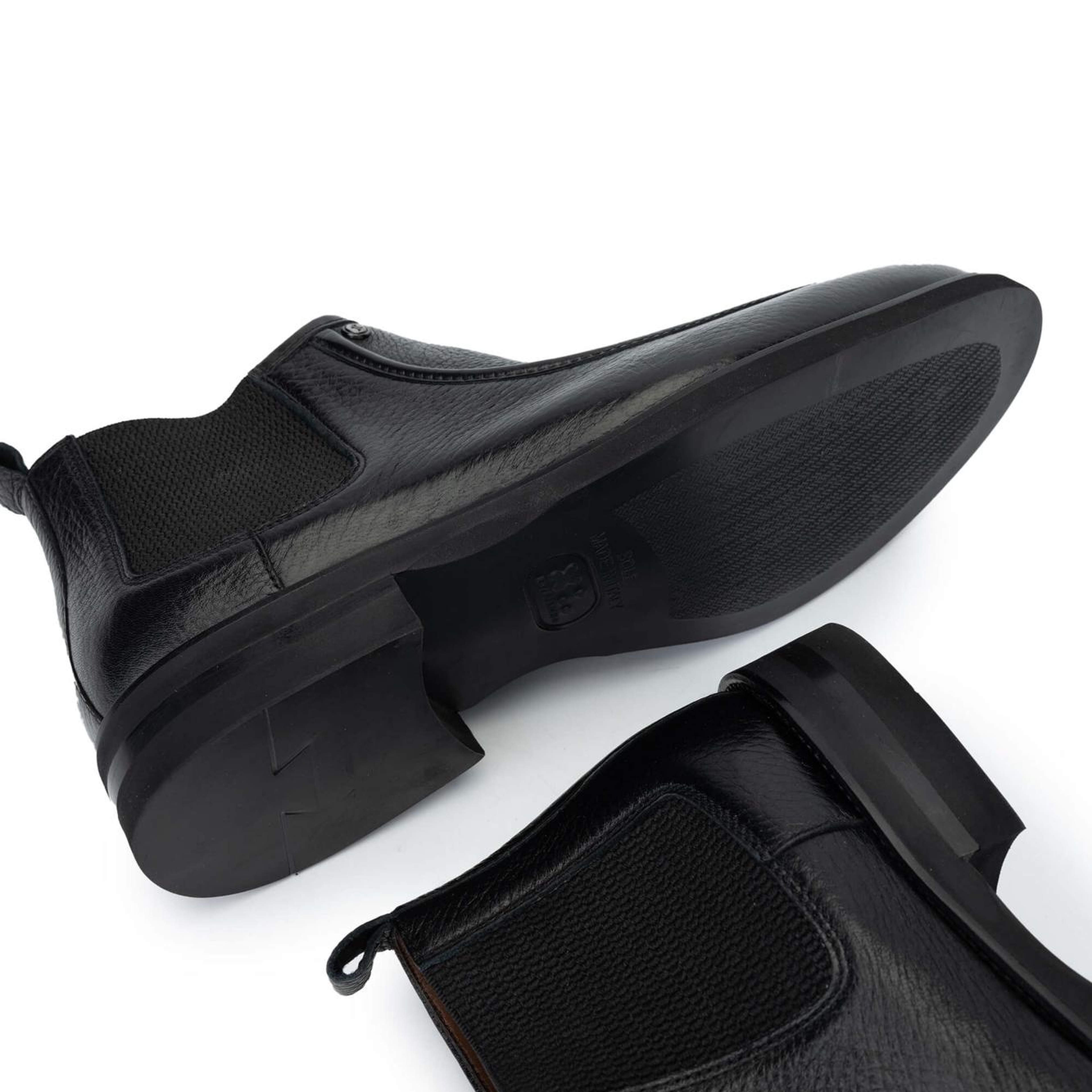 Tamer Tanca Erkek Hakiki Deri Siyah Bot Ayakkabı