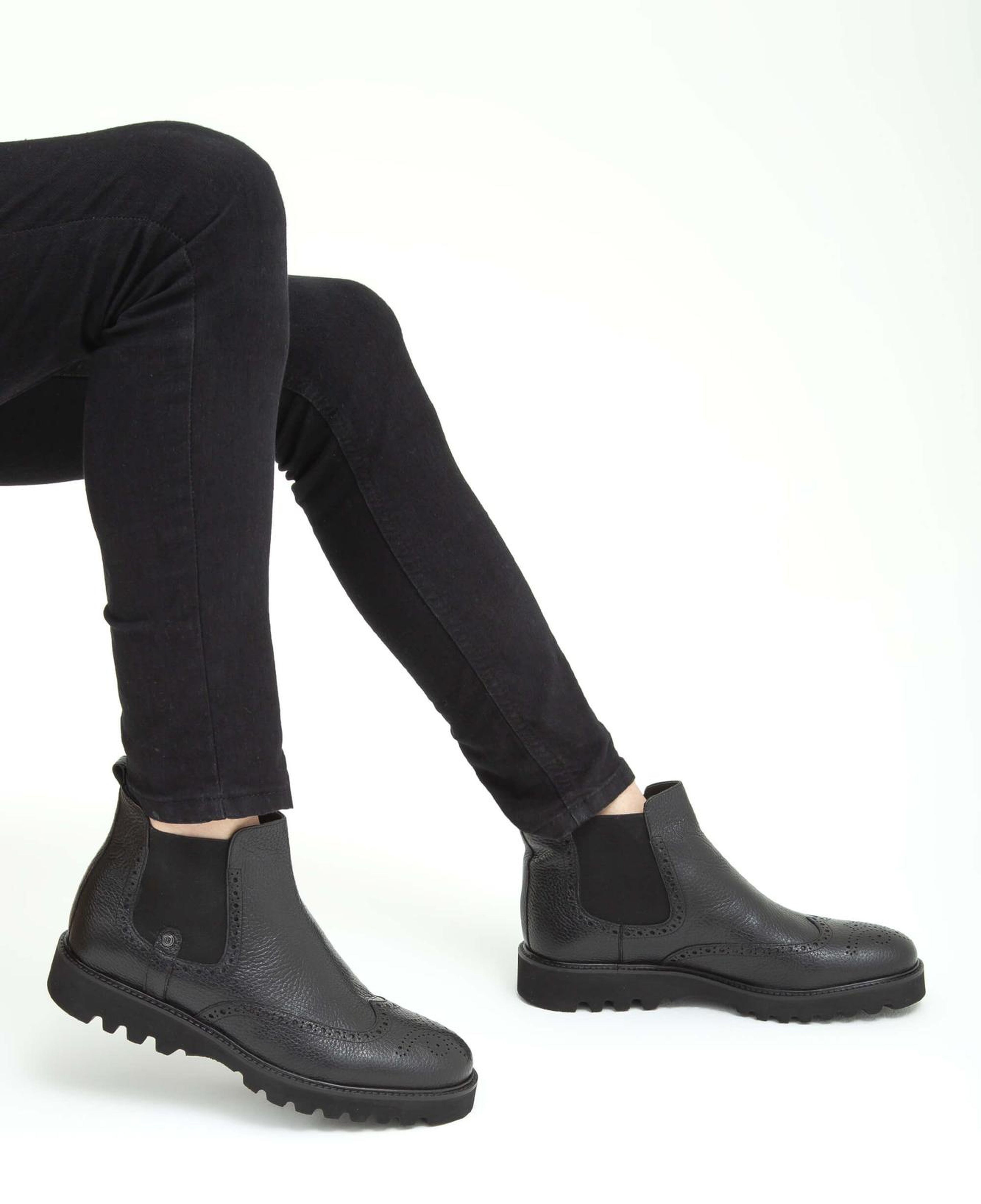 Tamer Tanca Erkek Hakiki Deri Siyah Klasik Bot