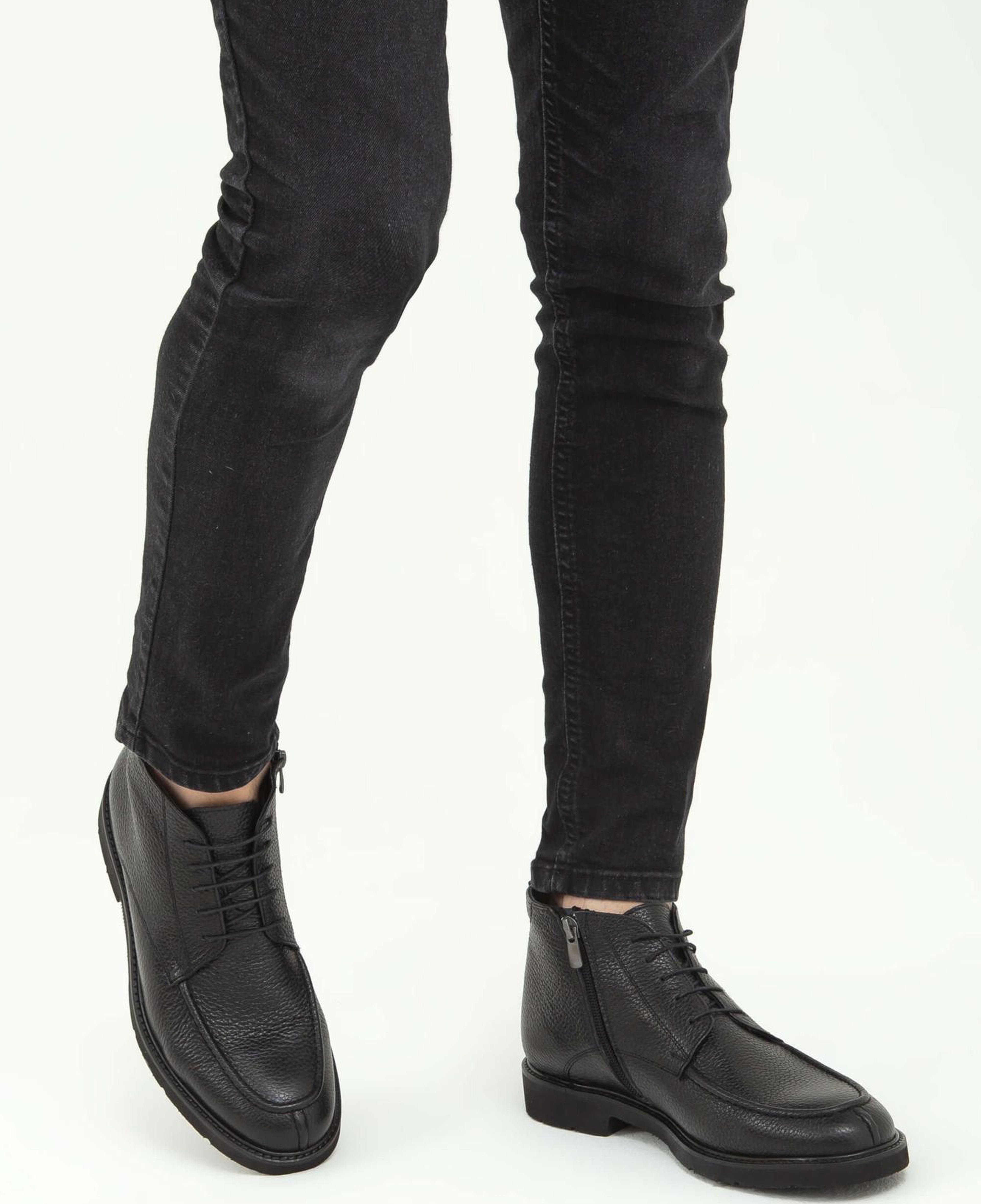 Tamer Tanca Erkek Hakiki Deri Siyah Klasik Bot