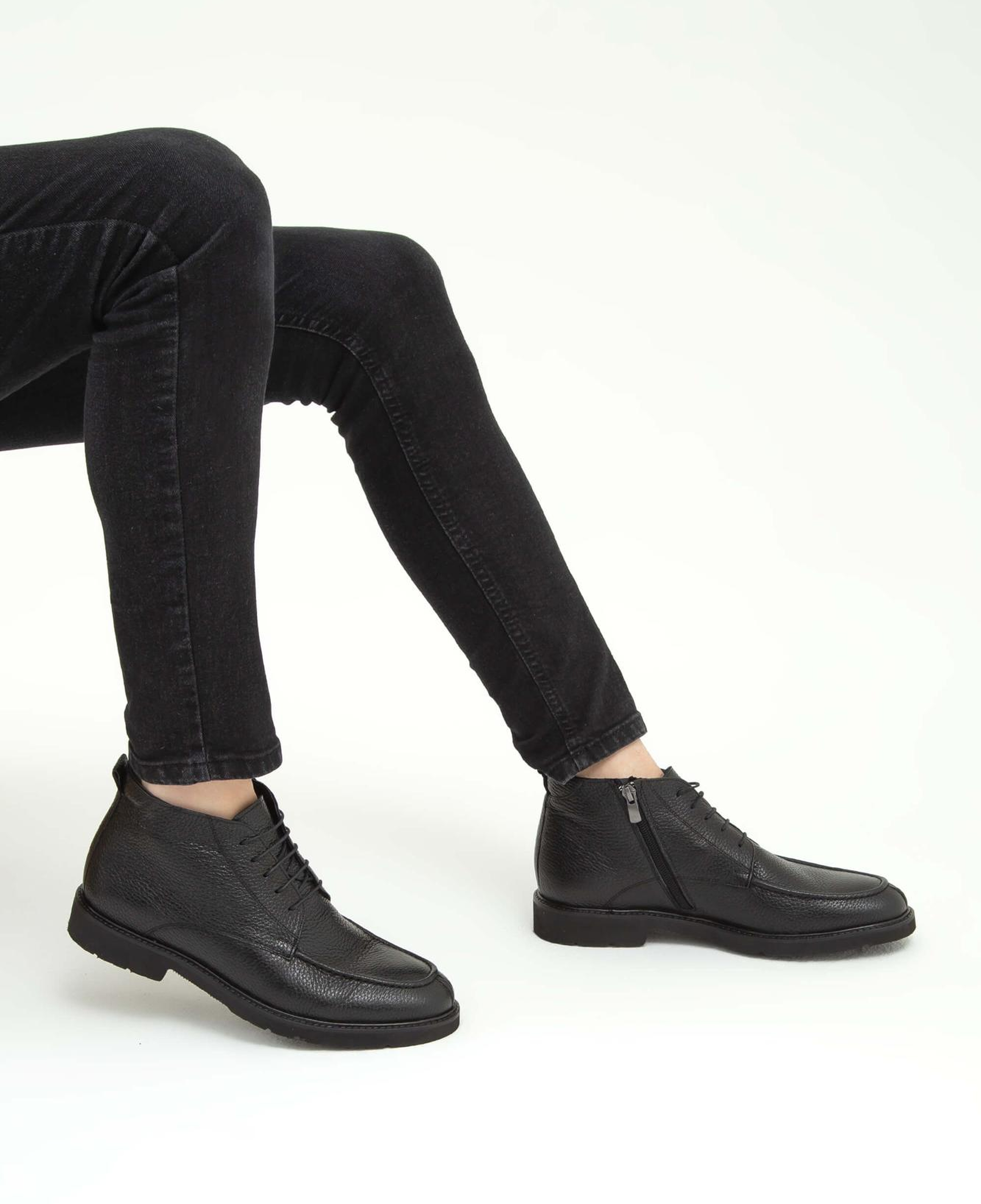 Tamer Tanca Erkek Hakiki Deri Siyah Klasik Bot