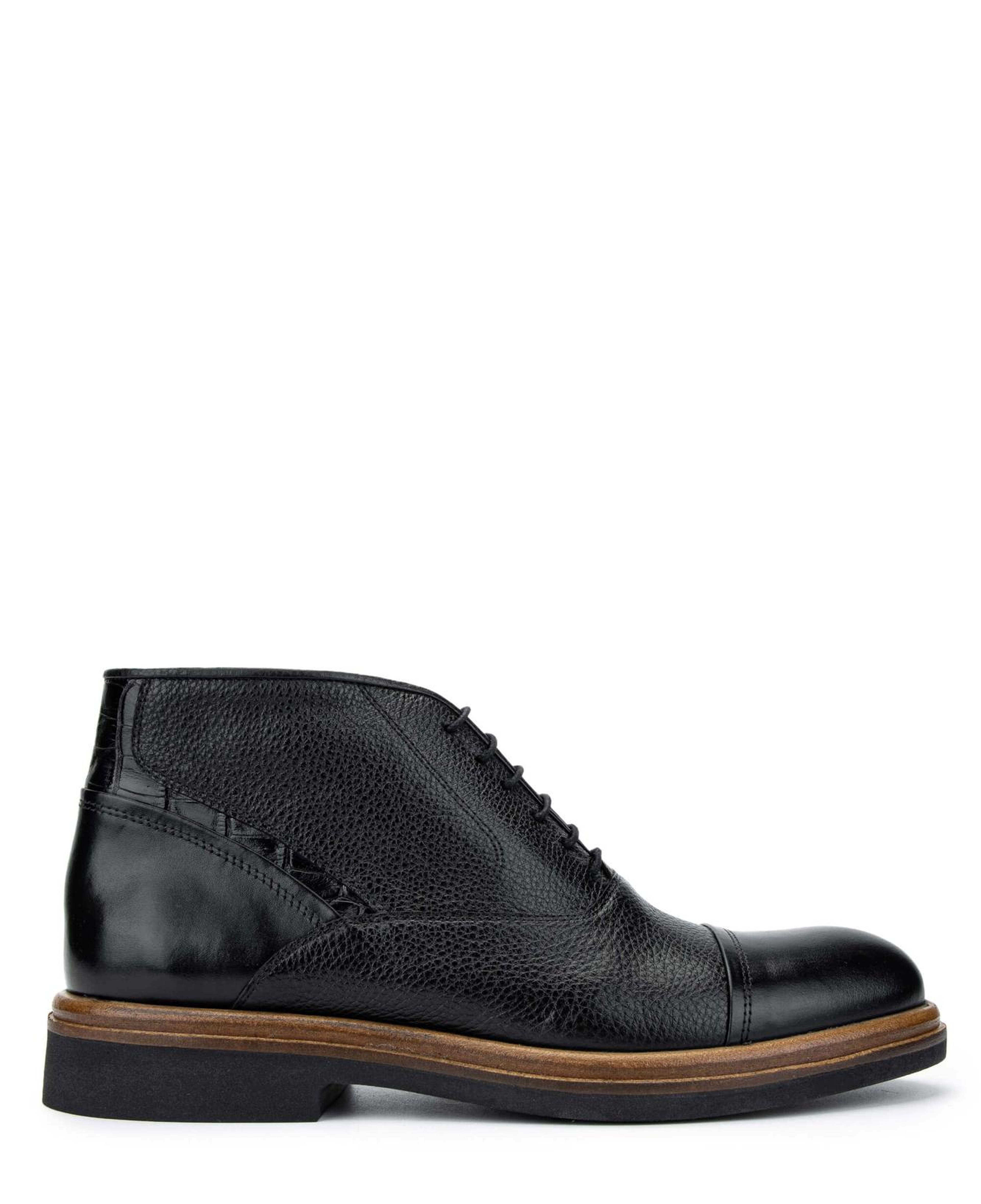 Tamer Tanca Erkek Hakiki Deri Siyah Casual Bot