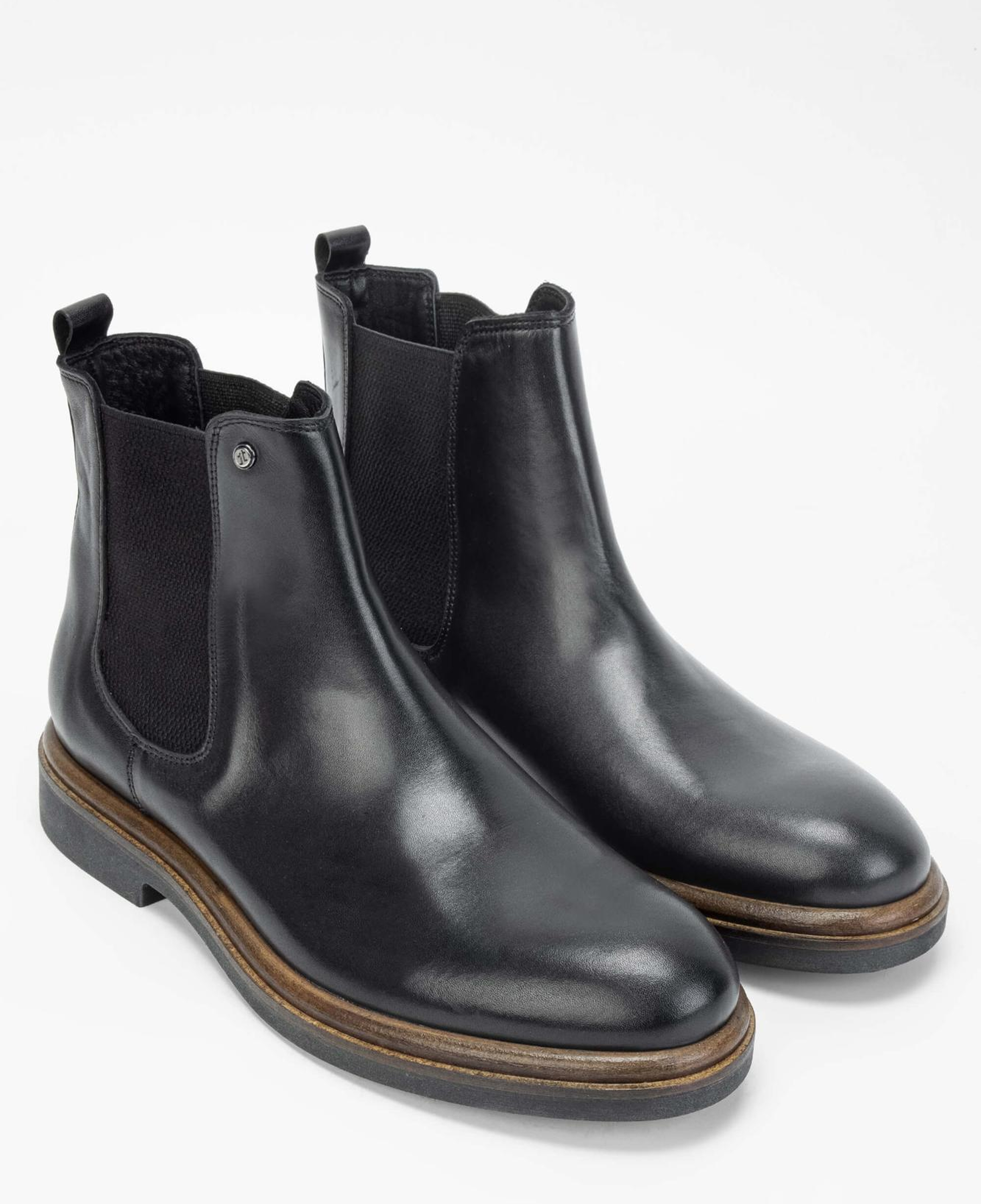 Tamer Tanca Erkek Hakiki Deri Siyah Casual Bot