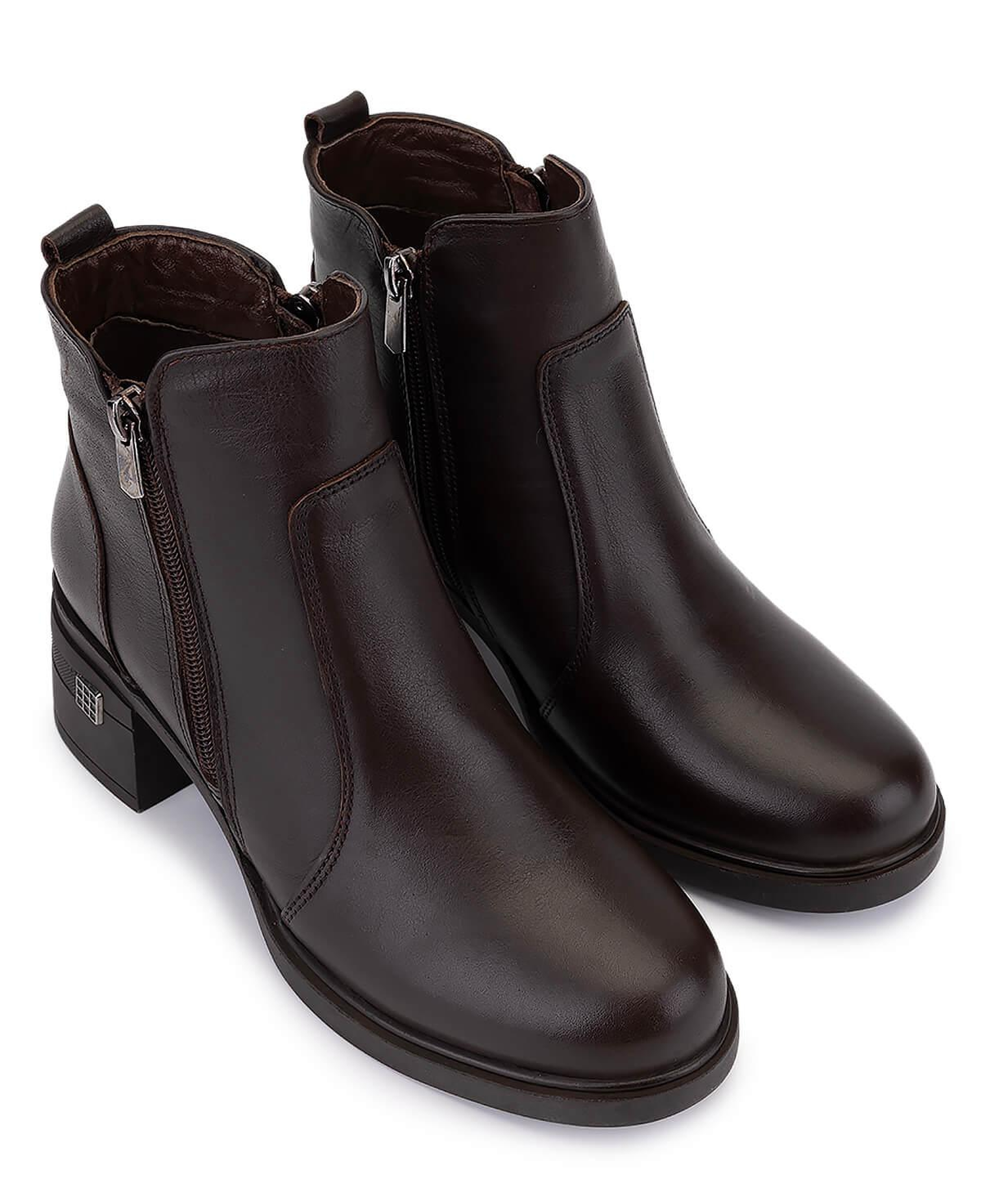 Tamer Tanca Kadın Hakiki Deri Kahverengi Topuklu Bot