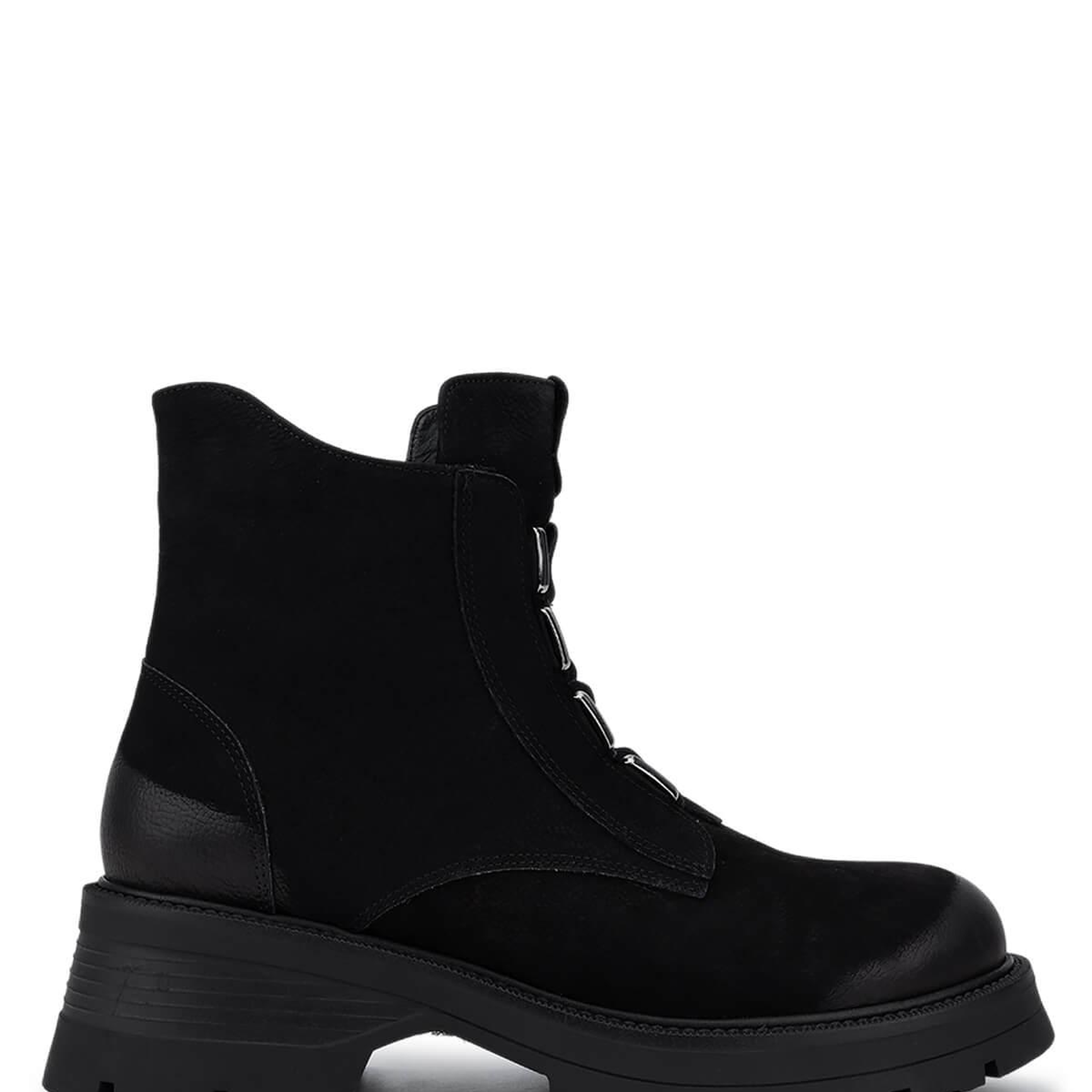 Tamer Tanca Kadın Hakiki Deri Siyah Nubuk Topuklu Bot