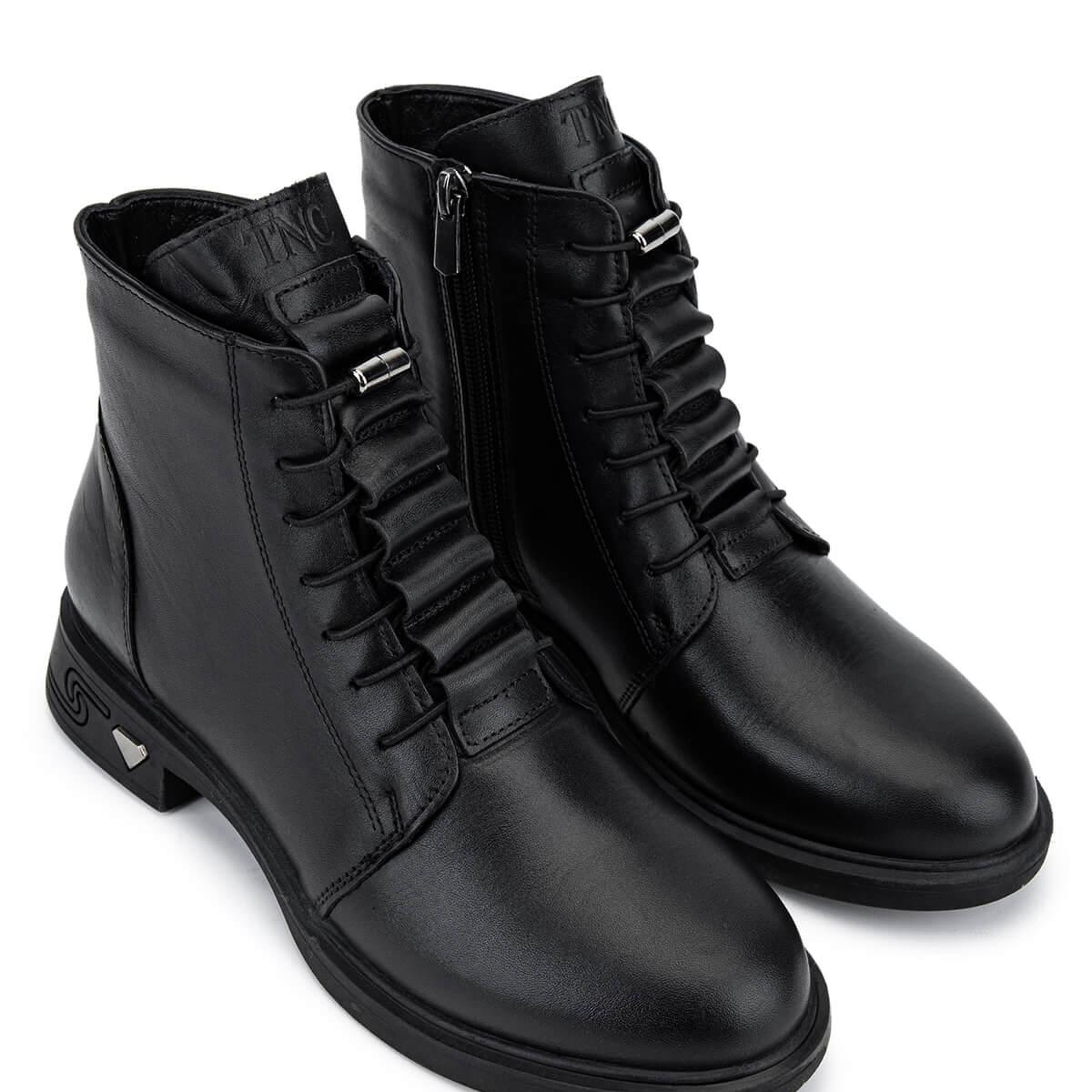 Tamer Tanca Kadın Hakiki Deri Siyah Topuklu Bot