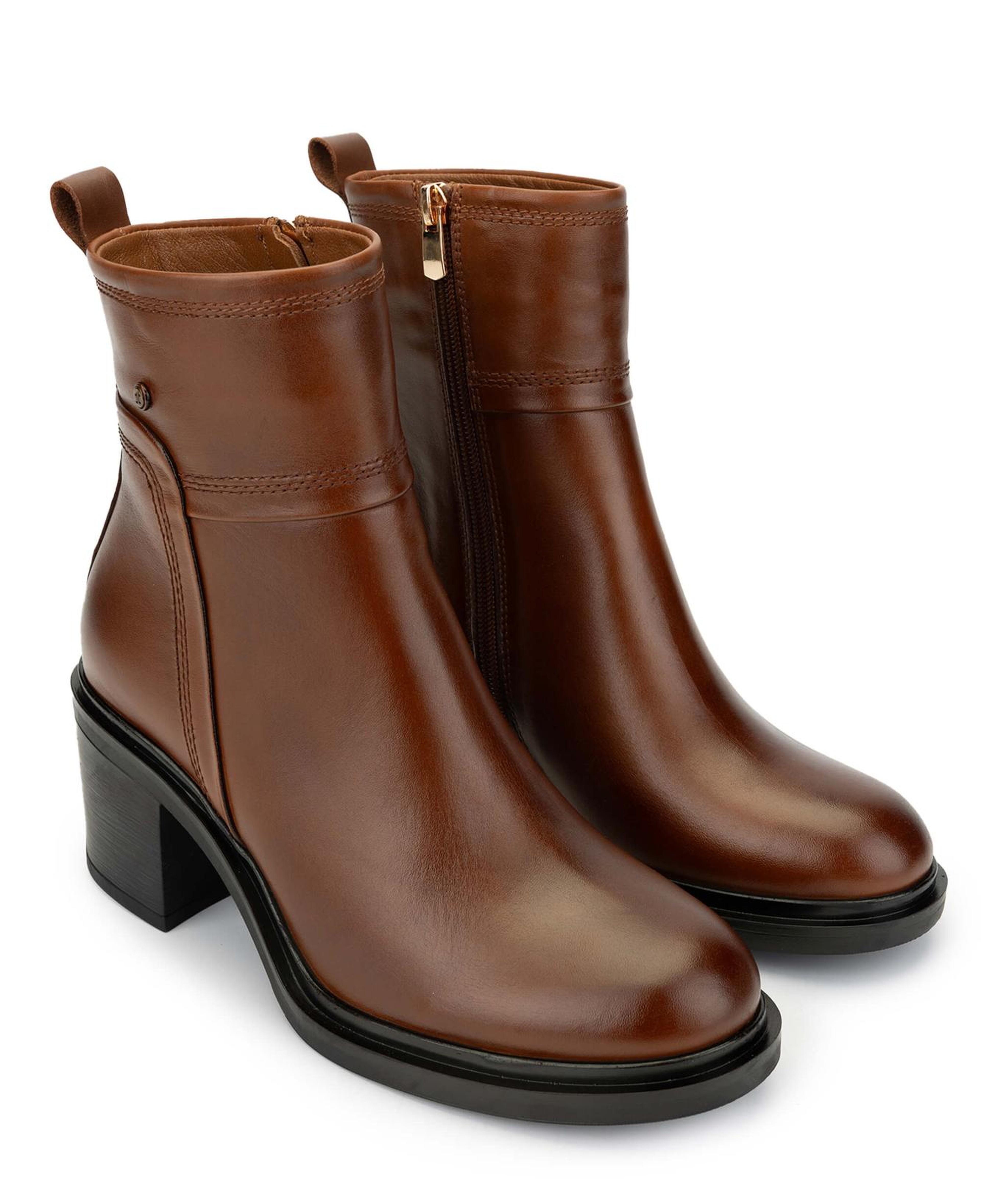 Tamer Tanca Kadın Hakiki Deri Taba Deri Topuklu Bot