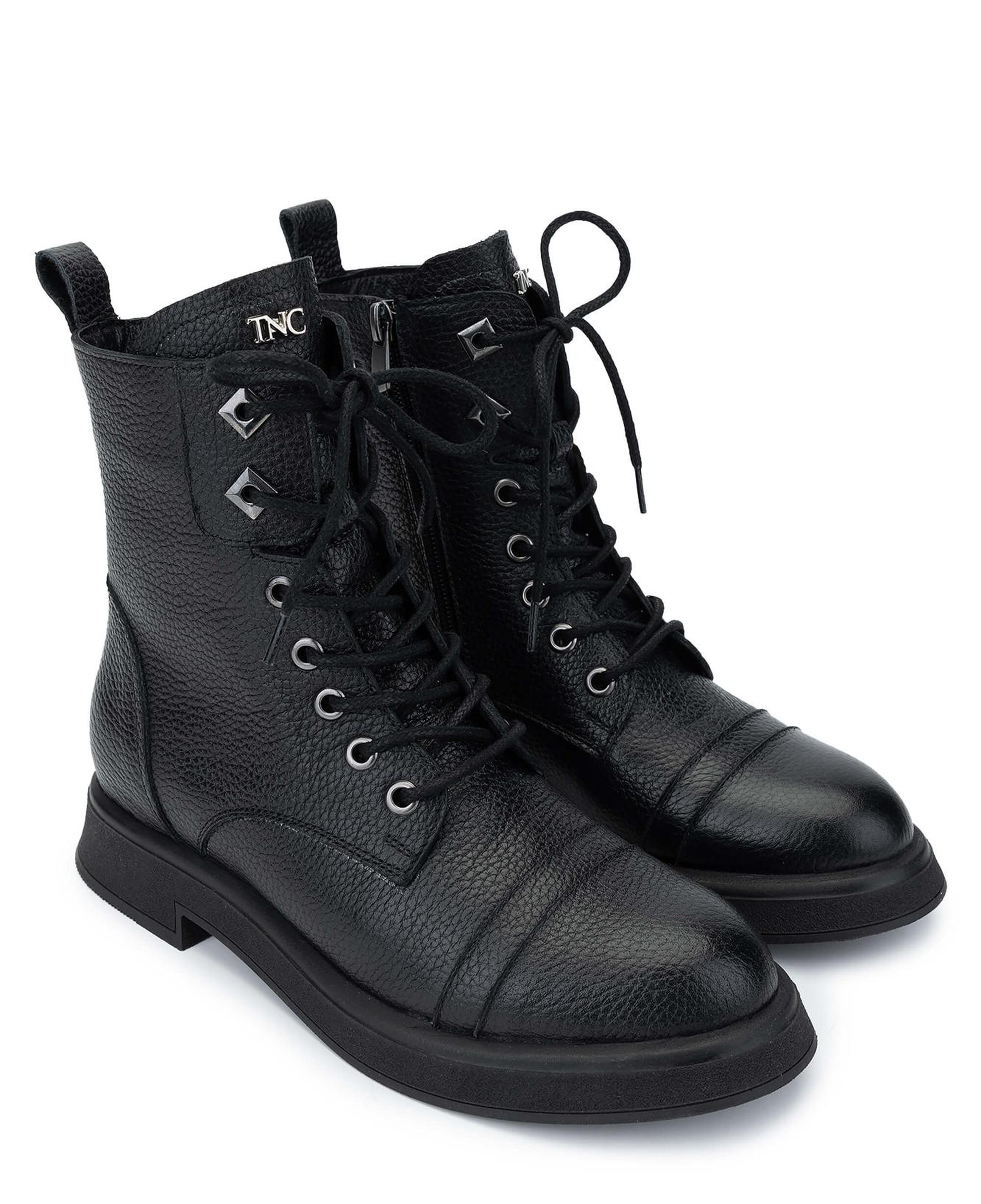 Tamer Tanca Kadın Hakiki Deri Siyah Floter Casual Bot