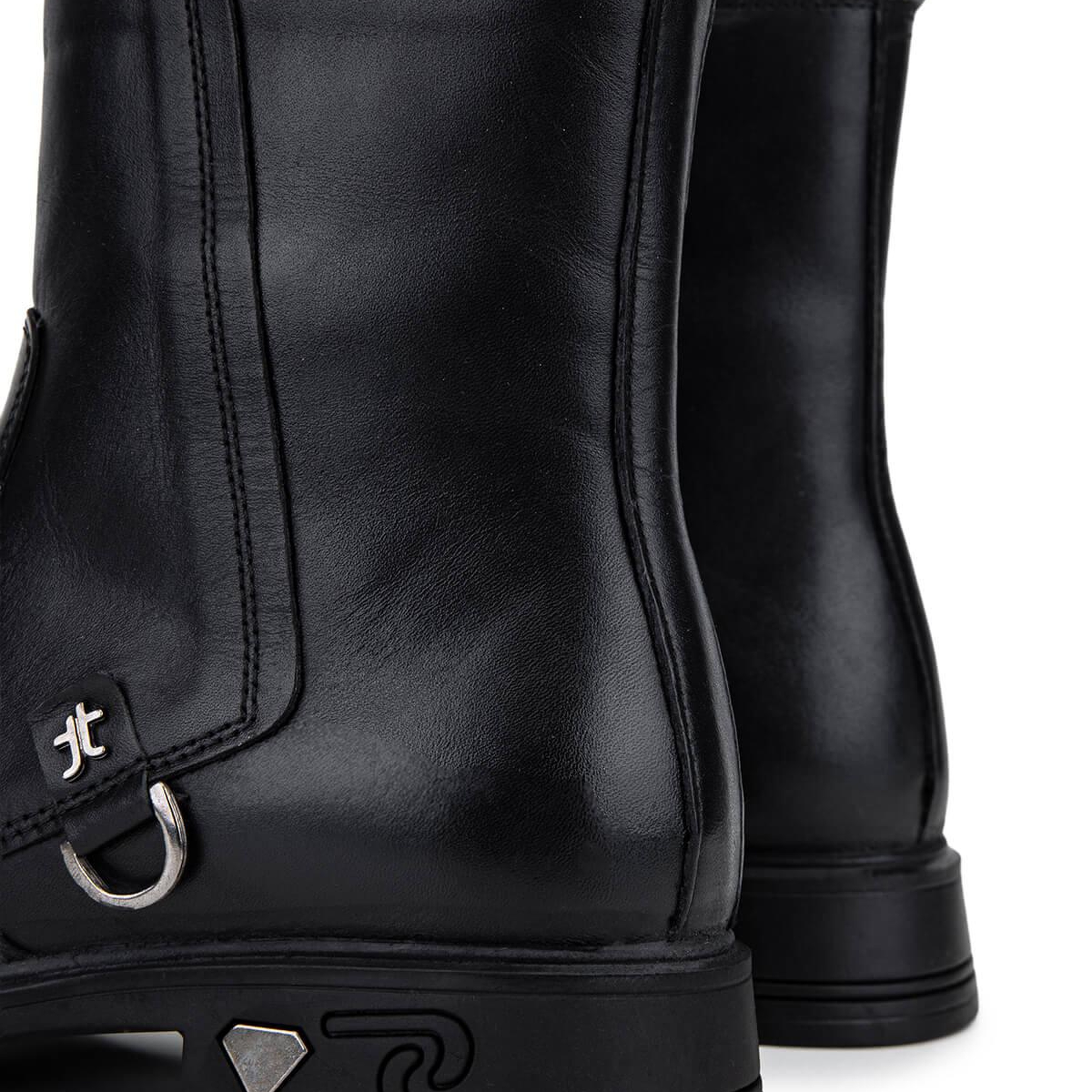 Tamer Tanca Kadın Hakiki Deri Siyah Deri Topuklu Bot