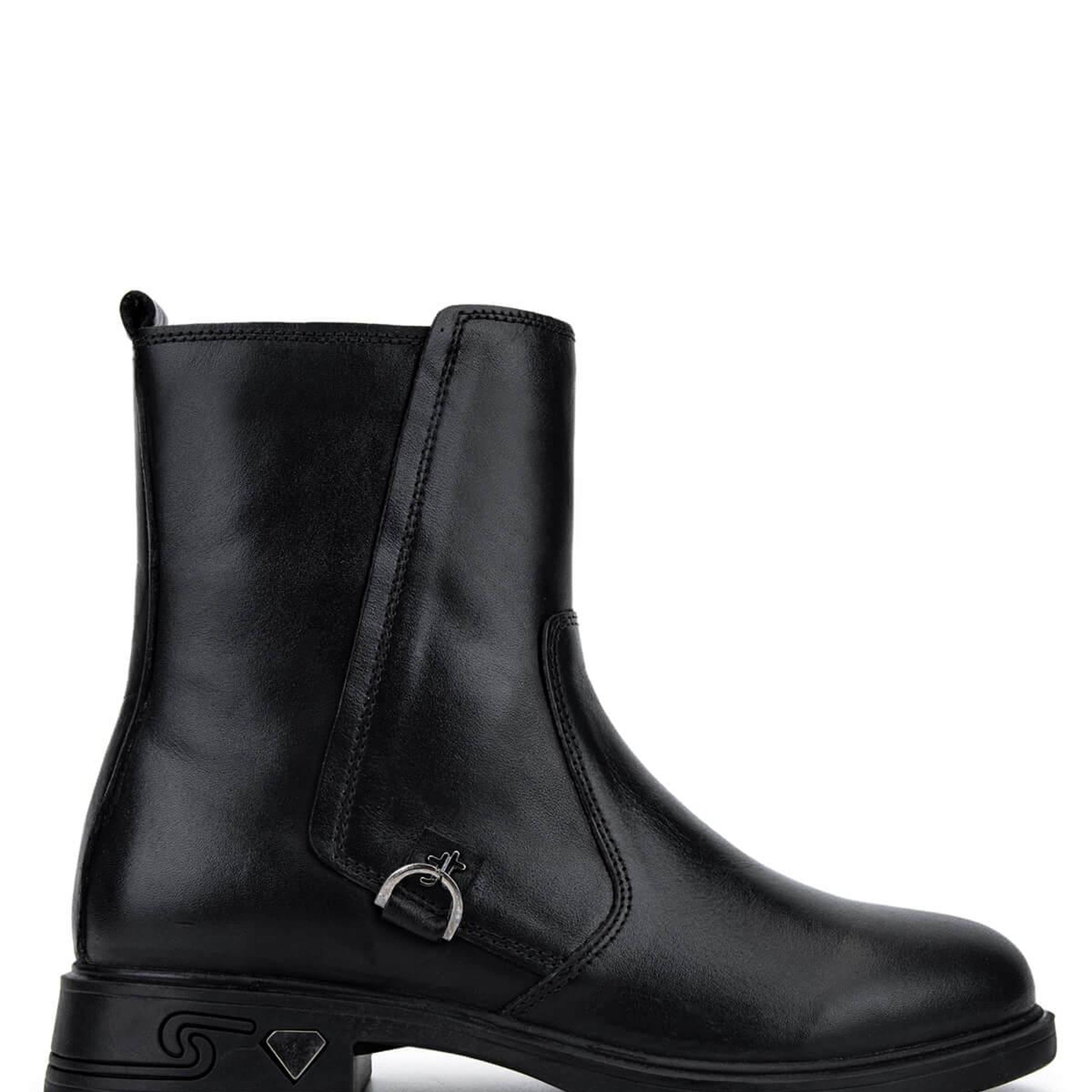 Tamer Tanca Kadın Hakiki Deri Siyah Deri Topuklu Bot