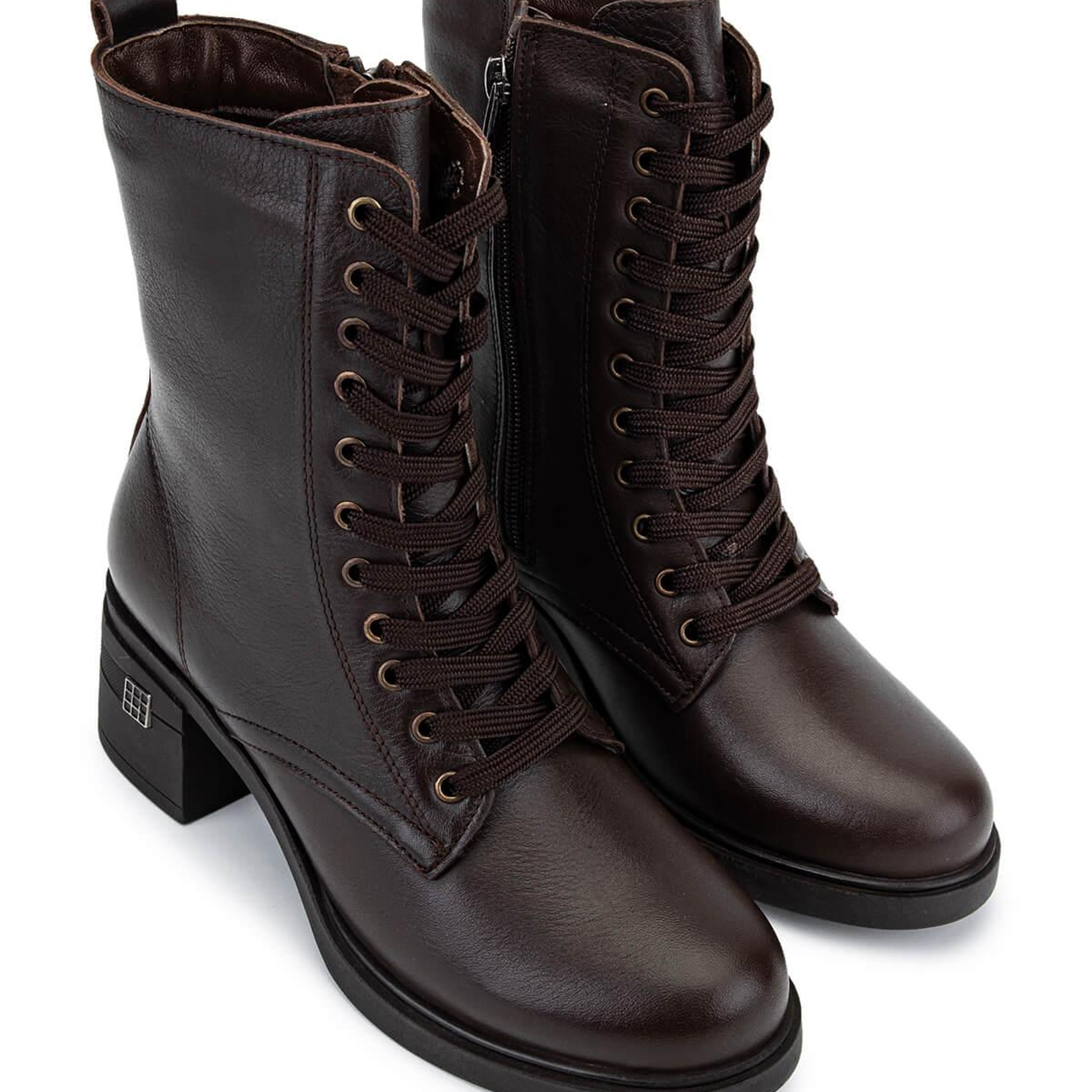 Tamer Tanca Kadın Hakiki Deri Kahverengi Topuklu Bot