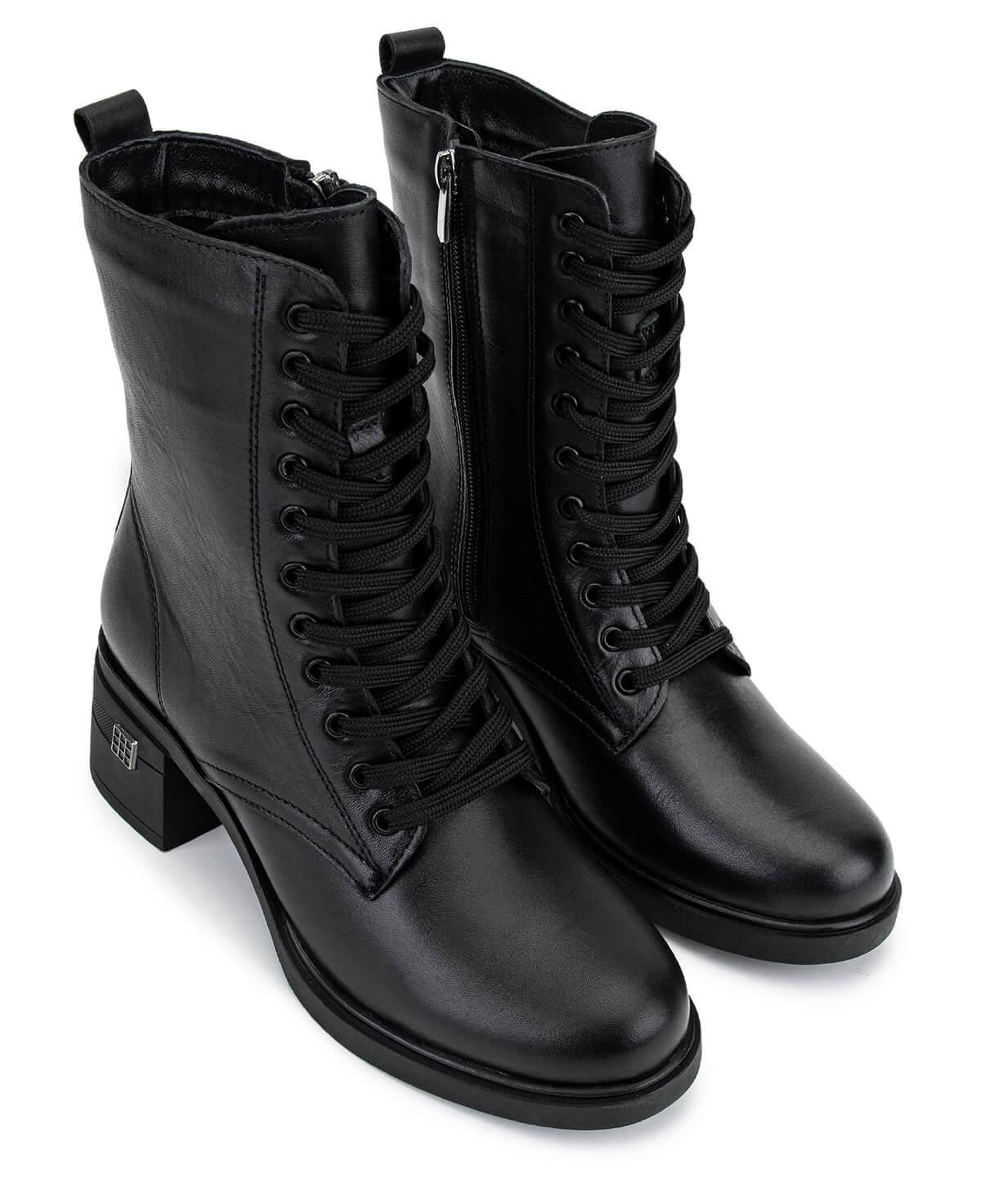 Tamer Tanca Kadın Hakiki Deri Siyah Deri Topuklu Bot