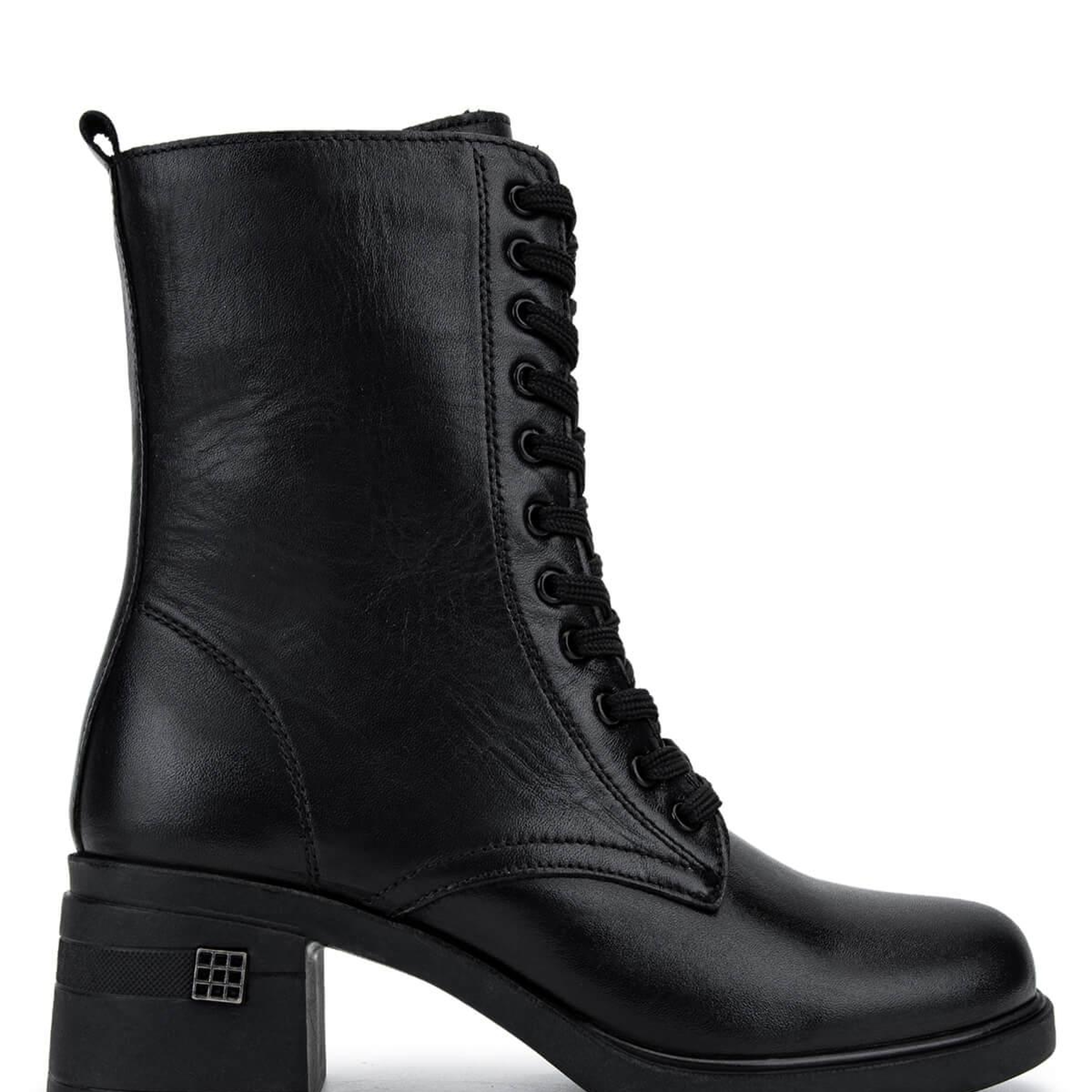 Tamer Tanca Kadın Hakiki Deri Siyah Deri Topuklu Bot