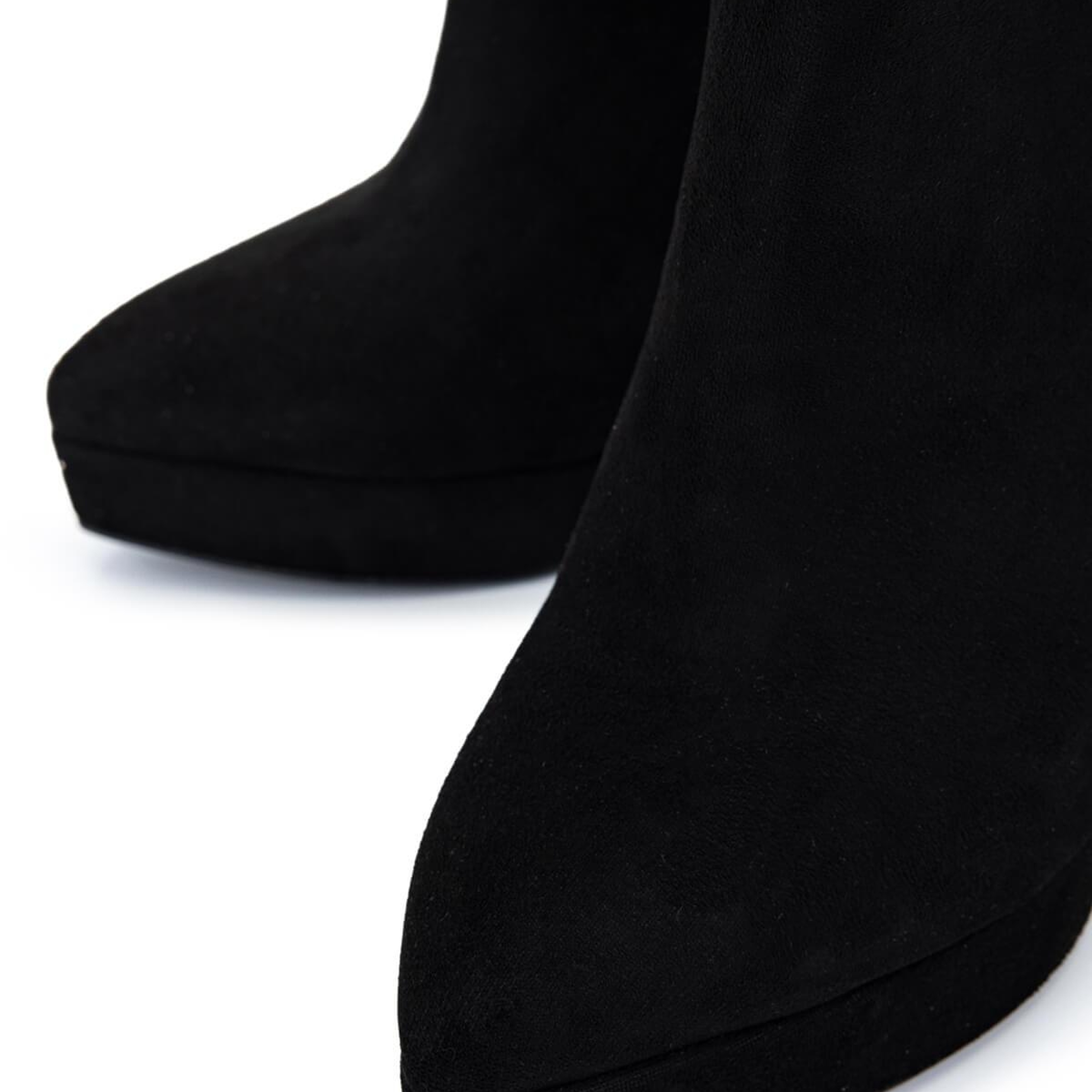 Tamer Tanca Kadın Suni Deri Siyah Süet Topuklu Bot