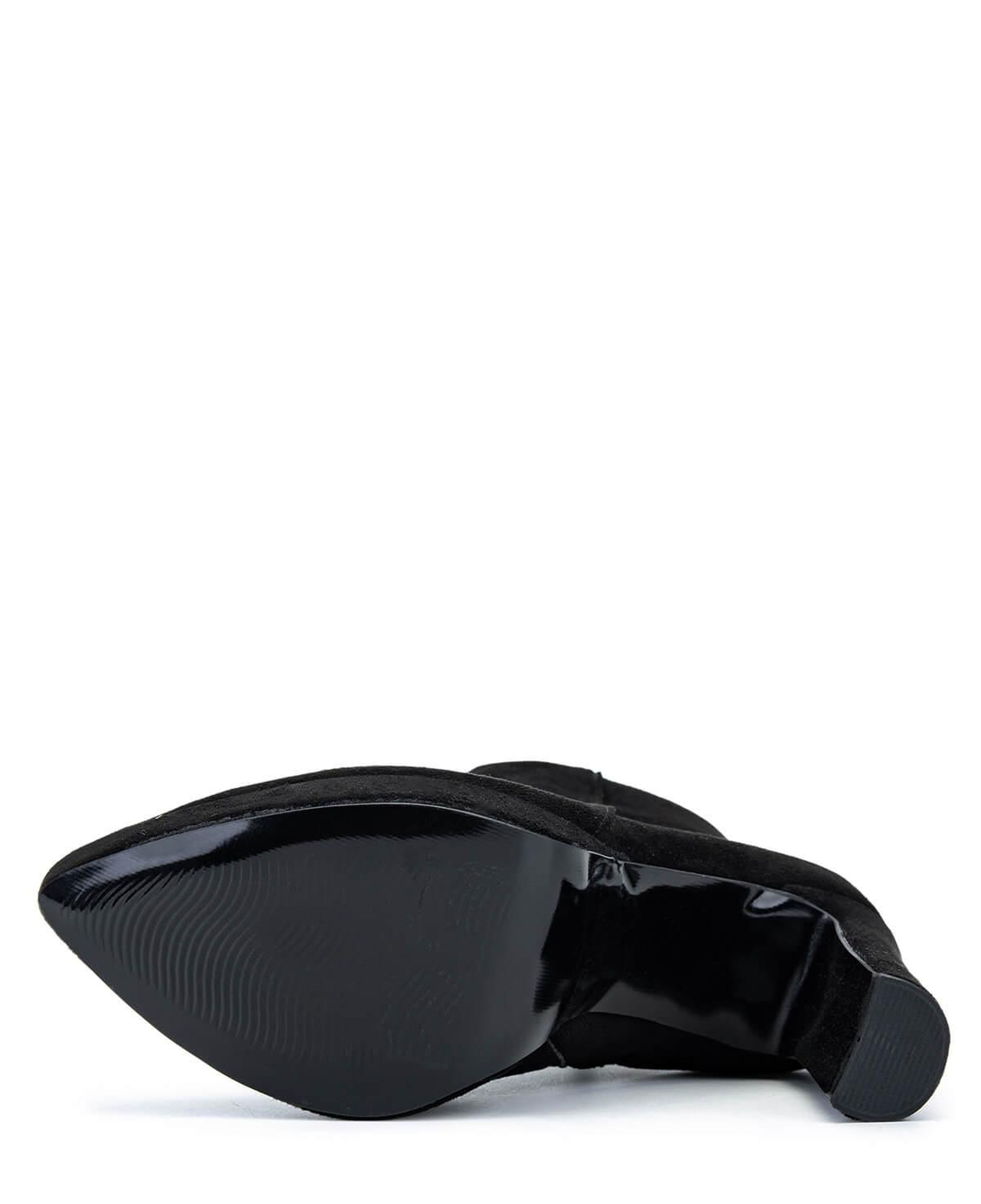 Tamer Tanca Kadın Suni Deri Siyah Süet Topuklu Bot