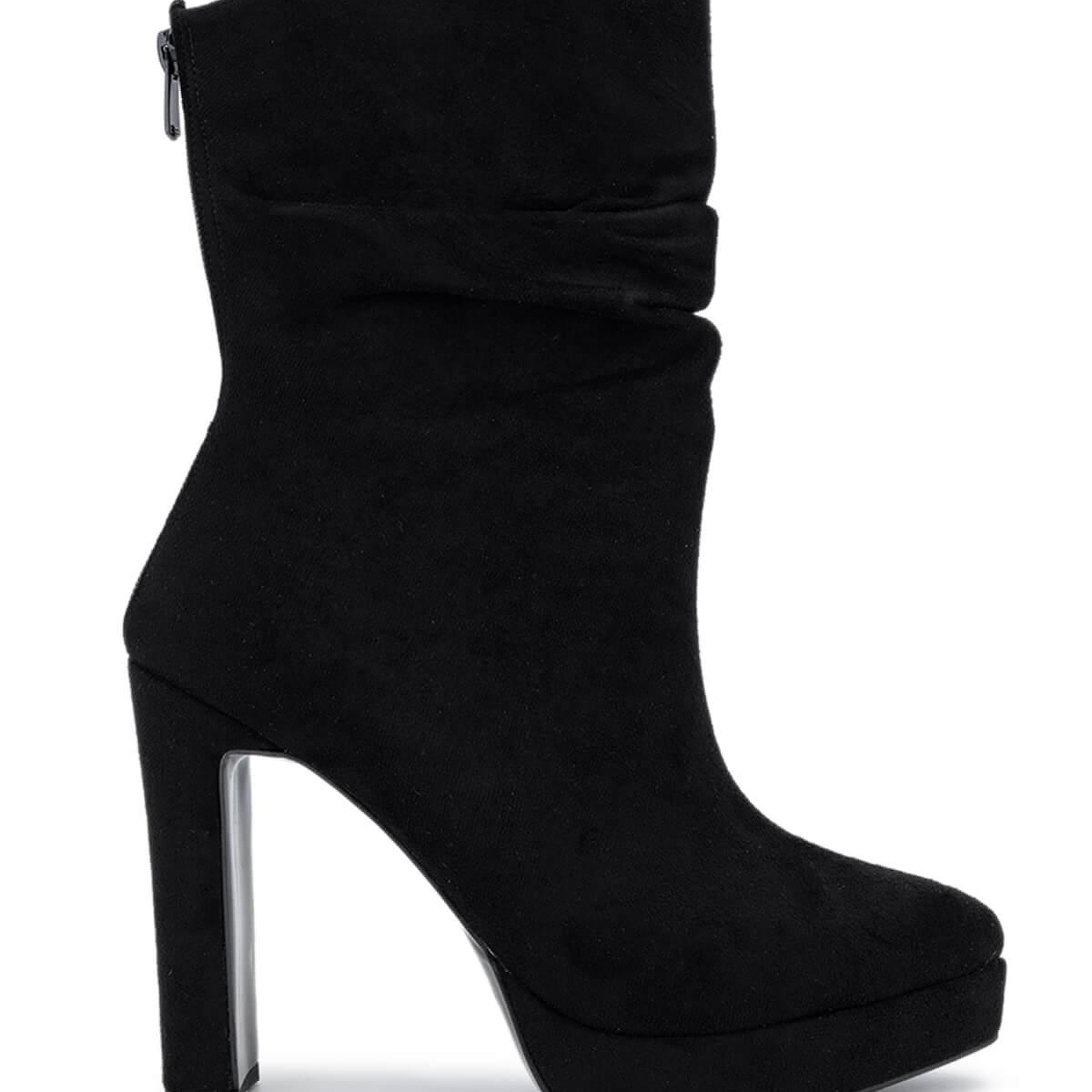 Tamer Tanca Kadın Suni Deri Siyah Süet Topuklu Bot