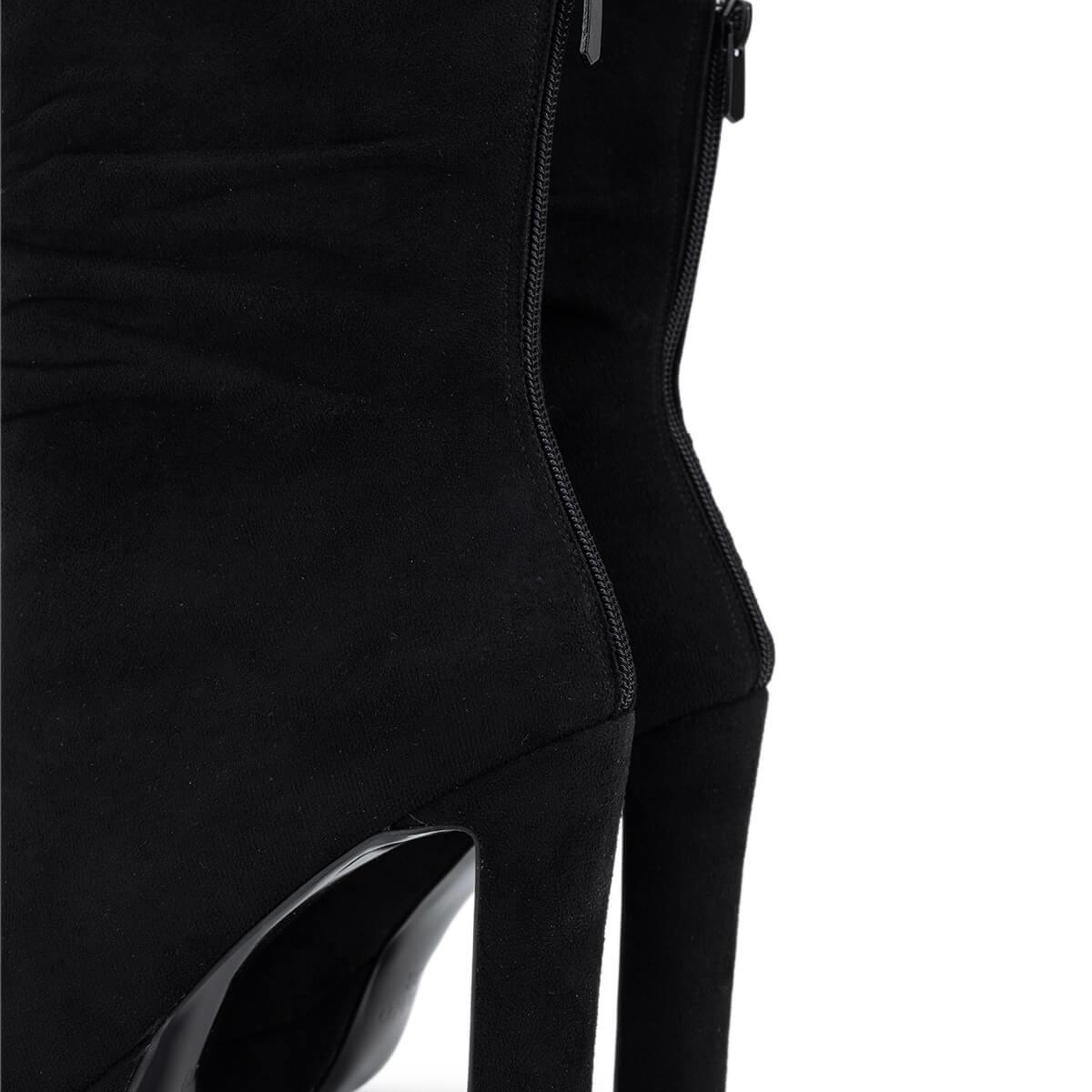 Tamer Tanca Kadın Suni Deri Siyah Süet Topuklu Bot