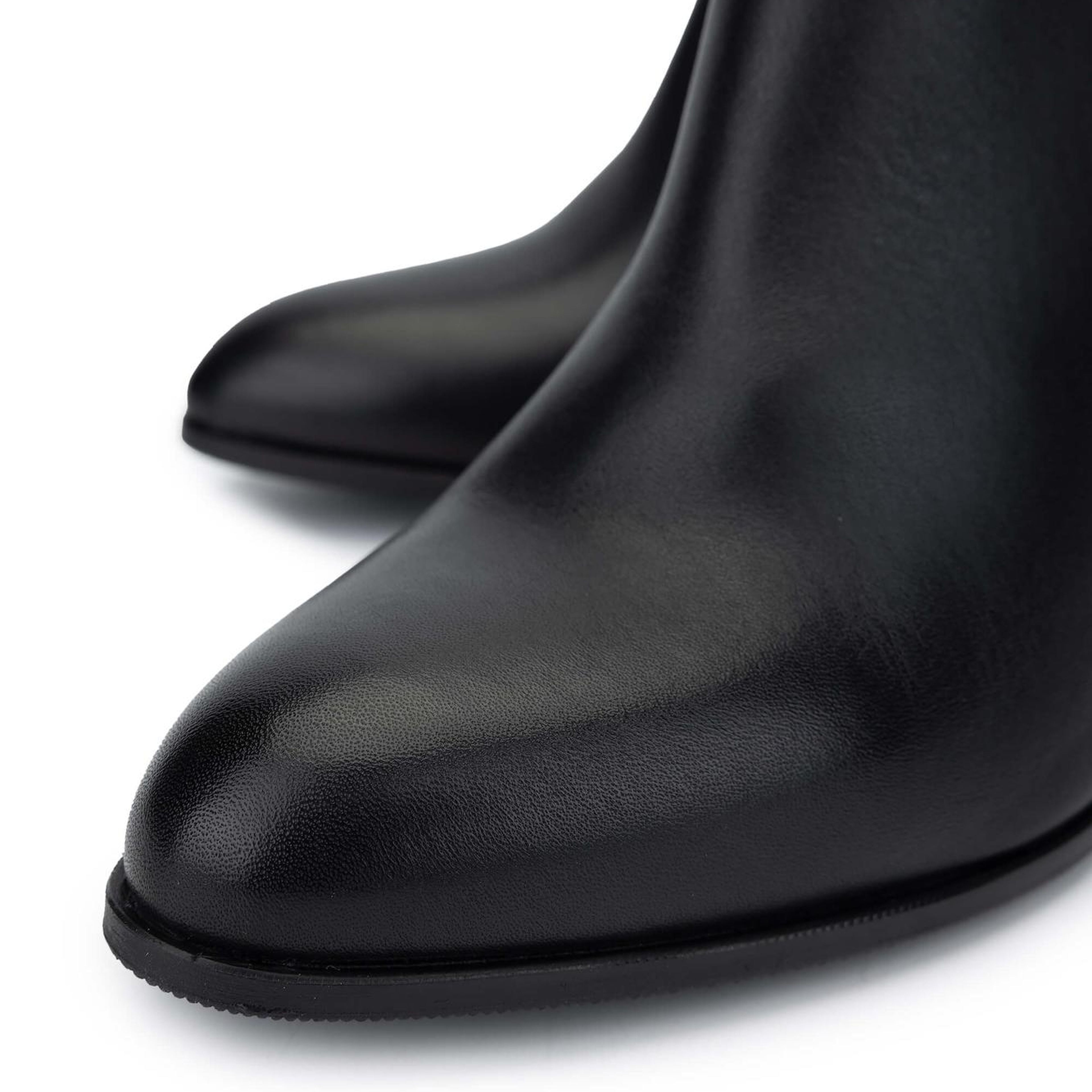 Tamer Tanca Kadın Hakiki Deri Siyah Deri Topuklu Bot