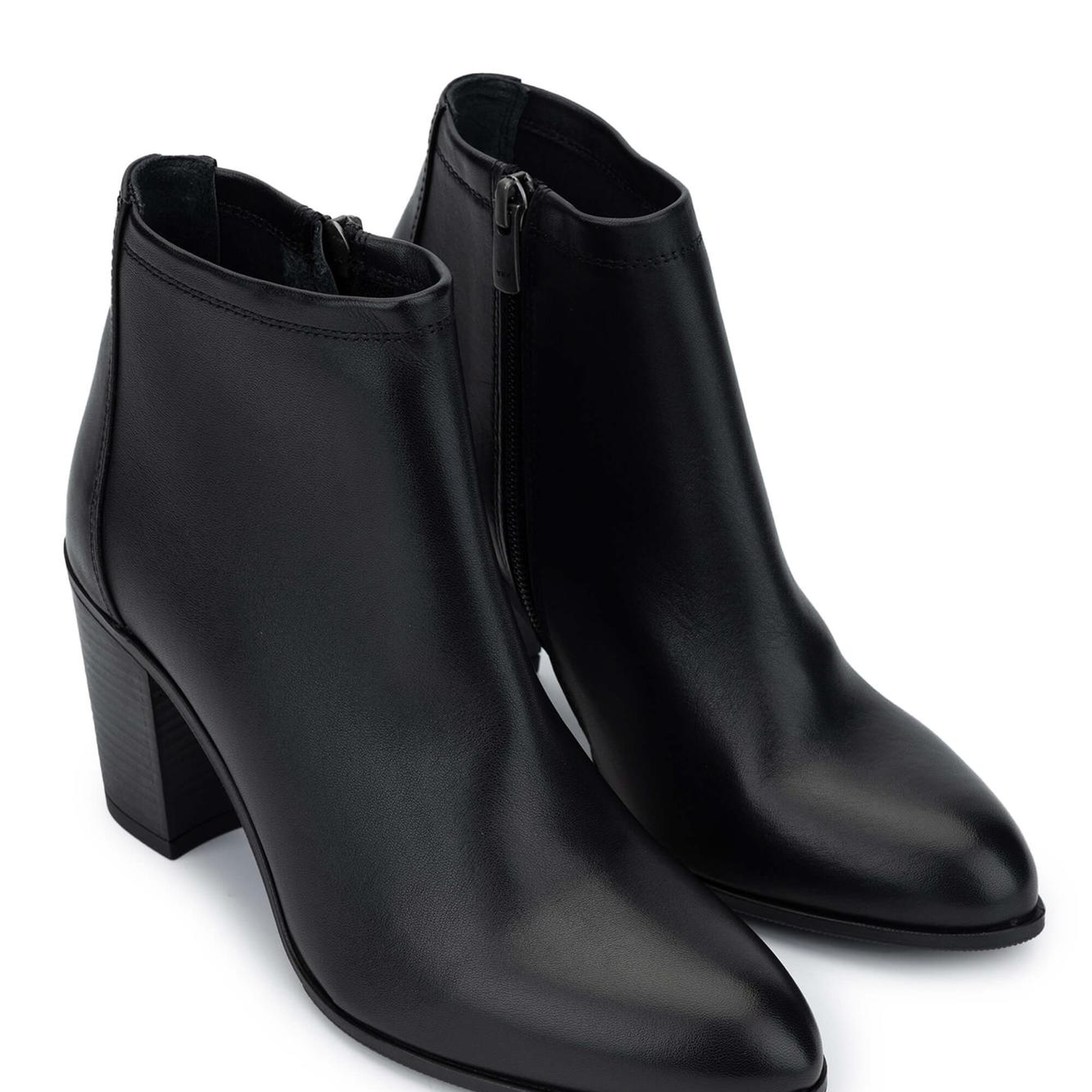 Tamer Tanca Kadın Hakiki Deri Siyah Deri Topuklu Bot
