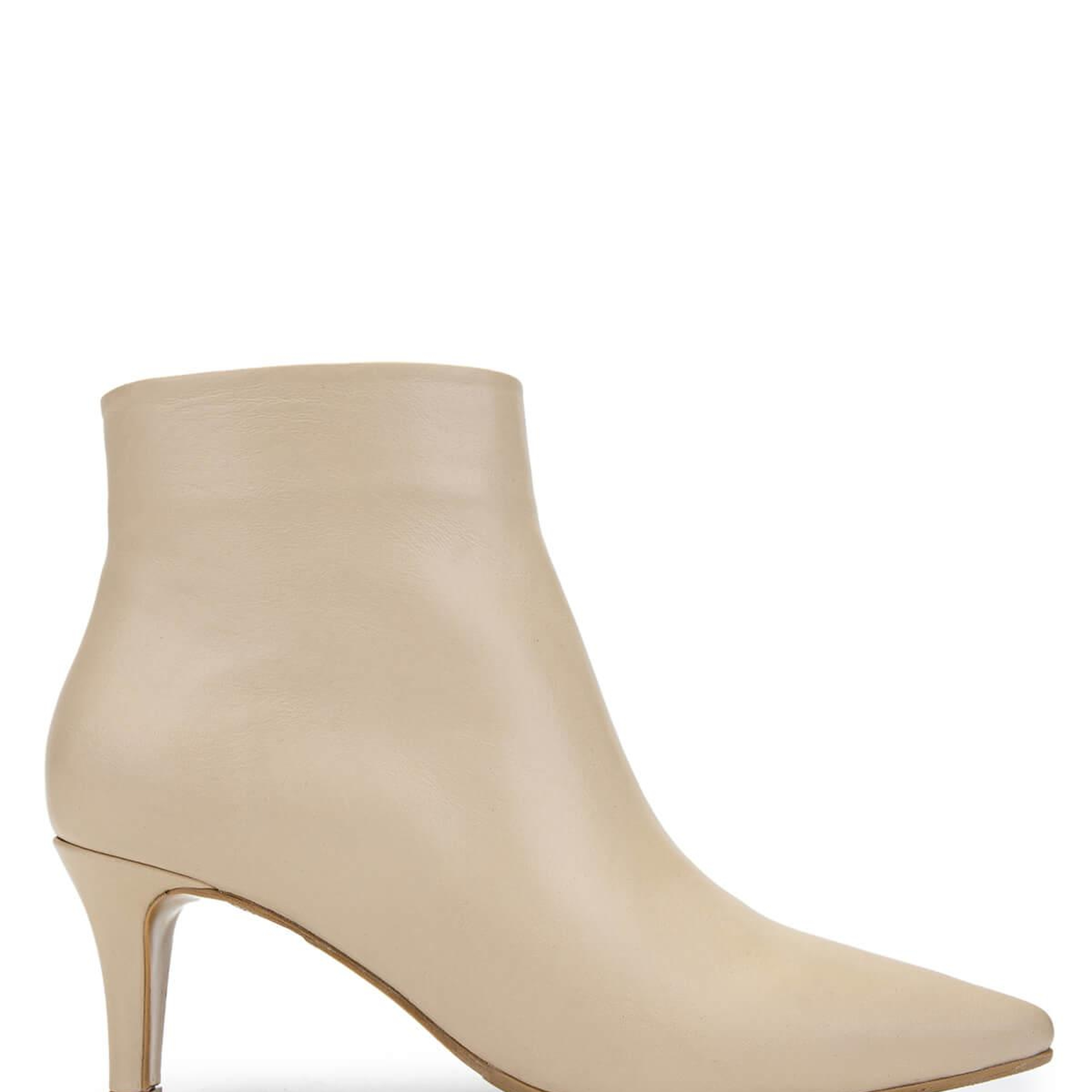 Tamer Tanca Kadın Hakiki Deri  Bej Topuklu Bot