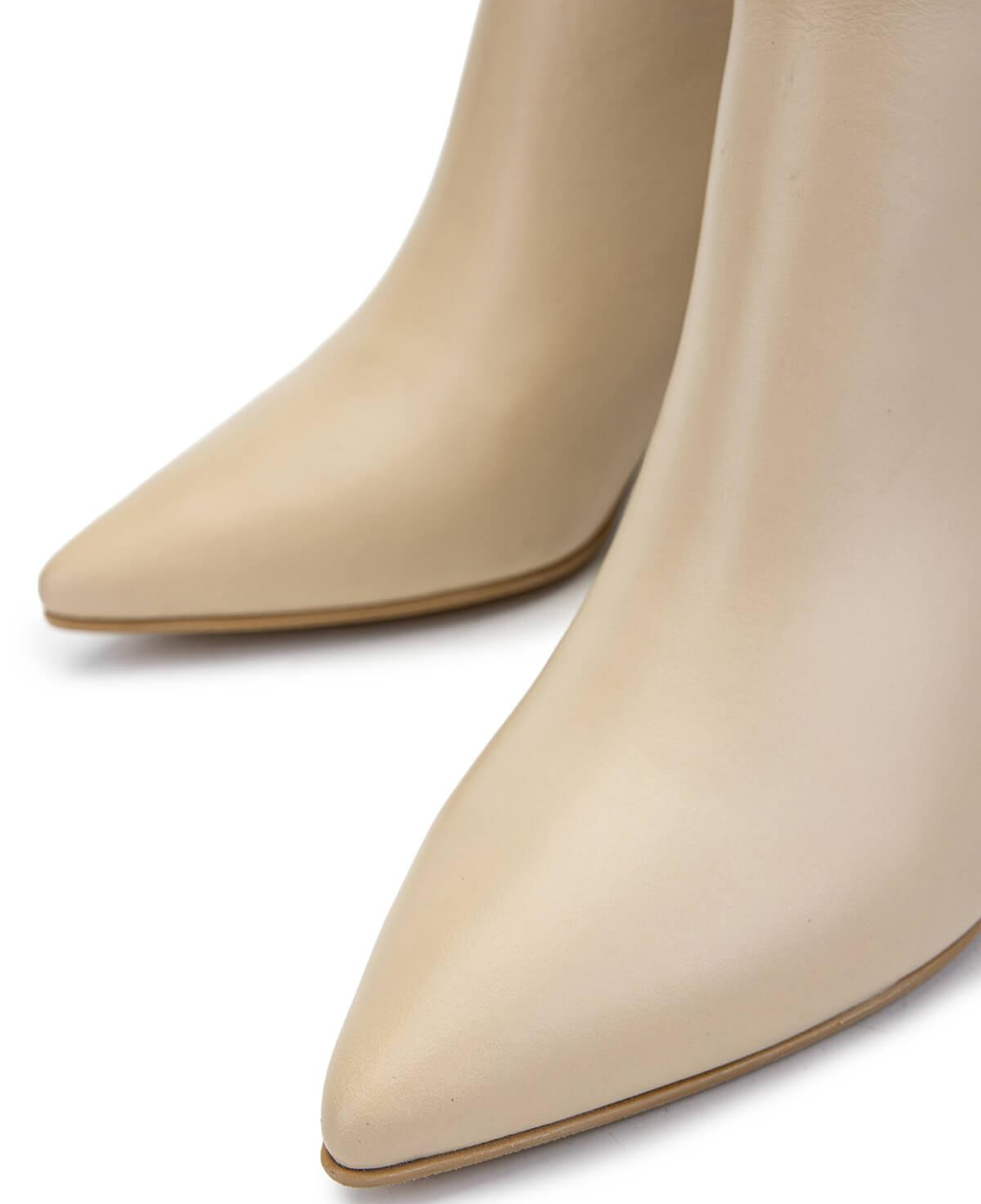 Tamer Tanca Kadın Hakiki Deri  Bej Topuklu Bot