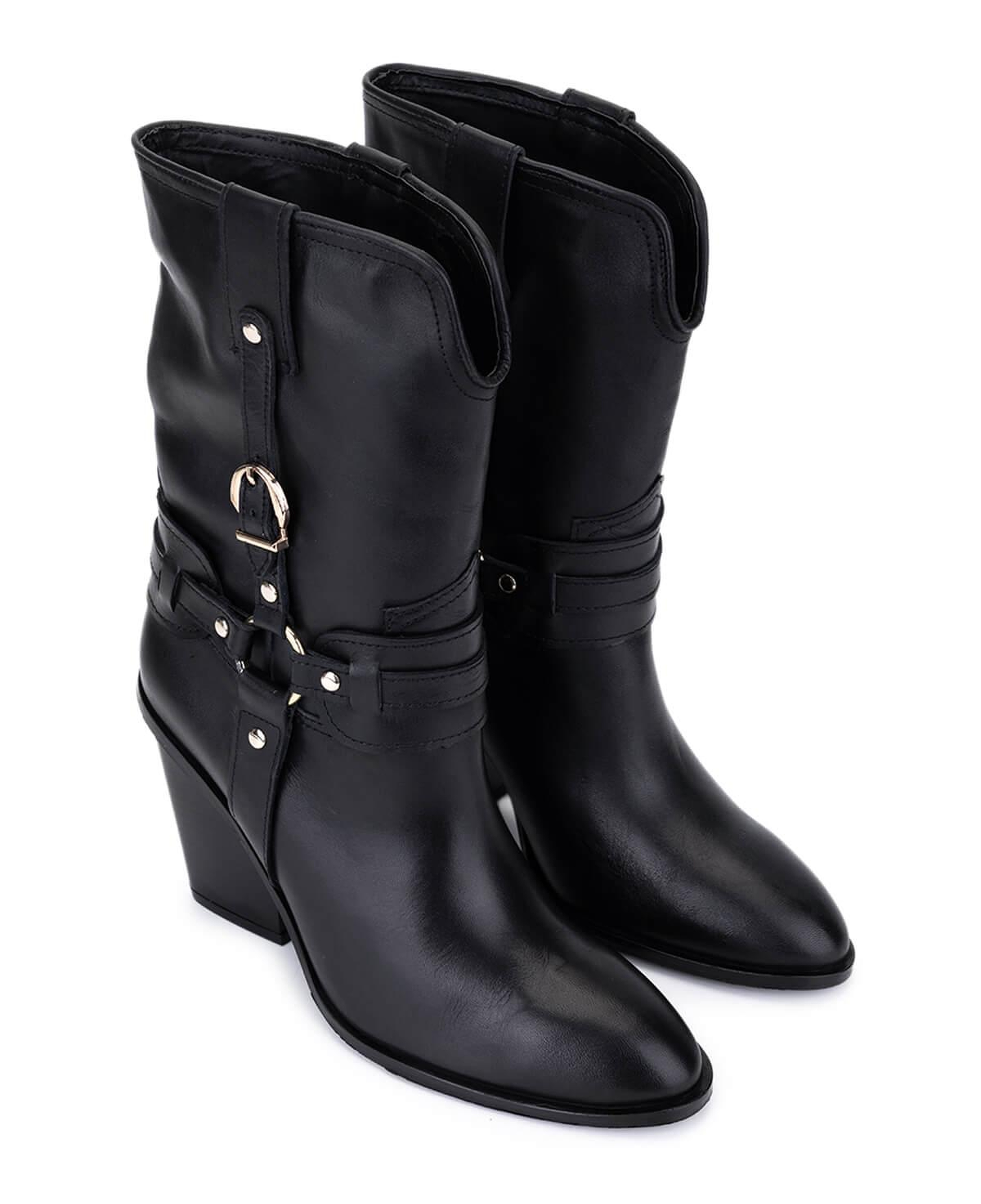 Tamer Tanca Kadın Hakiki Deri Siyah Topuklu Bot