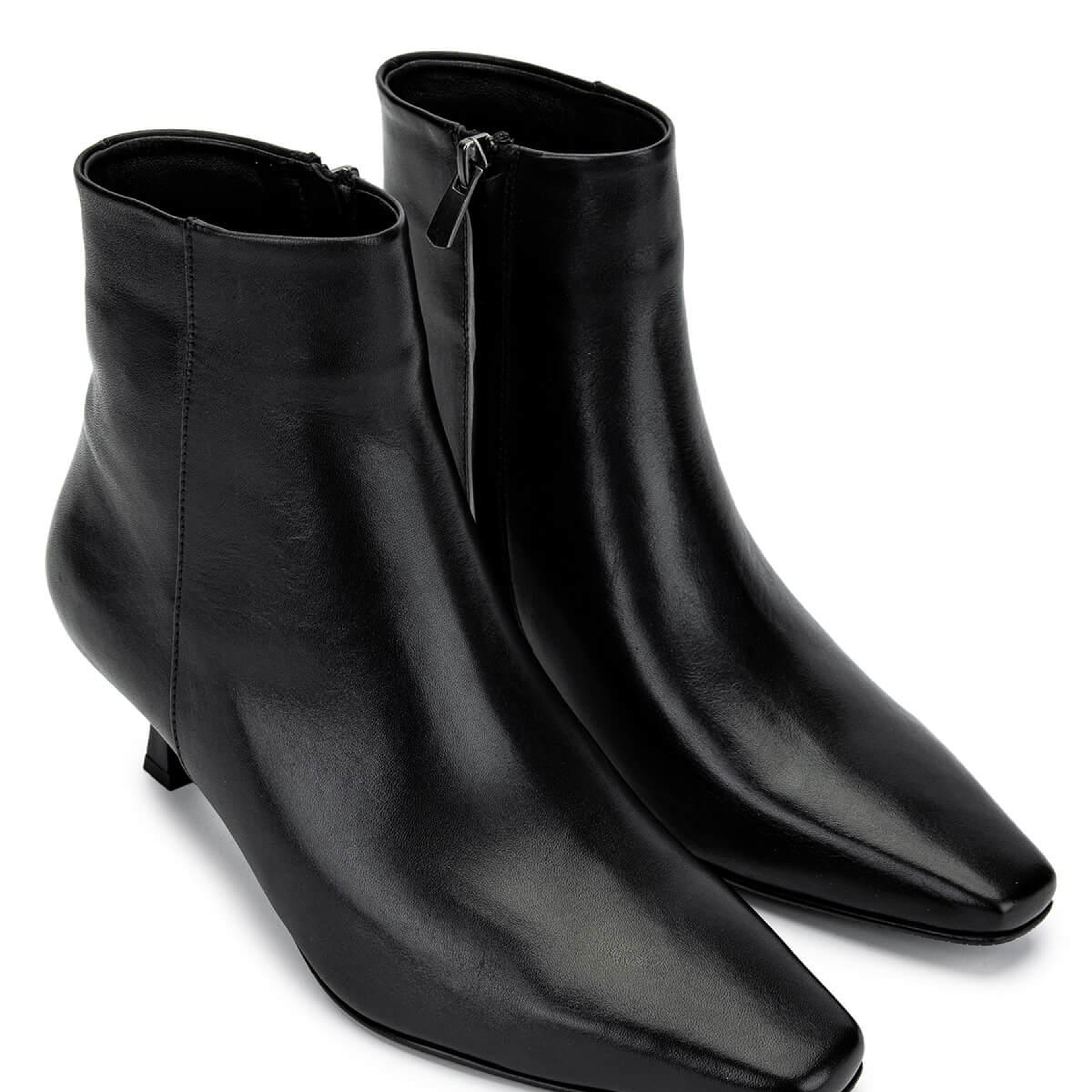 Tamer Tanca Kadın Hakiki Deri Siyah Deri Topuklu Bot