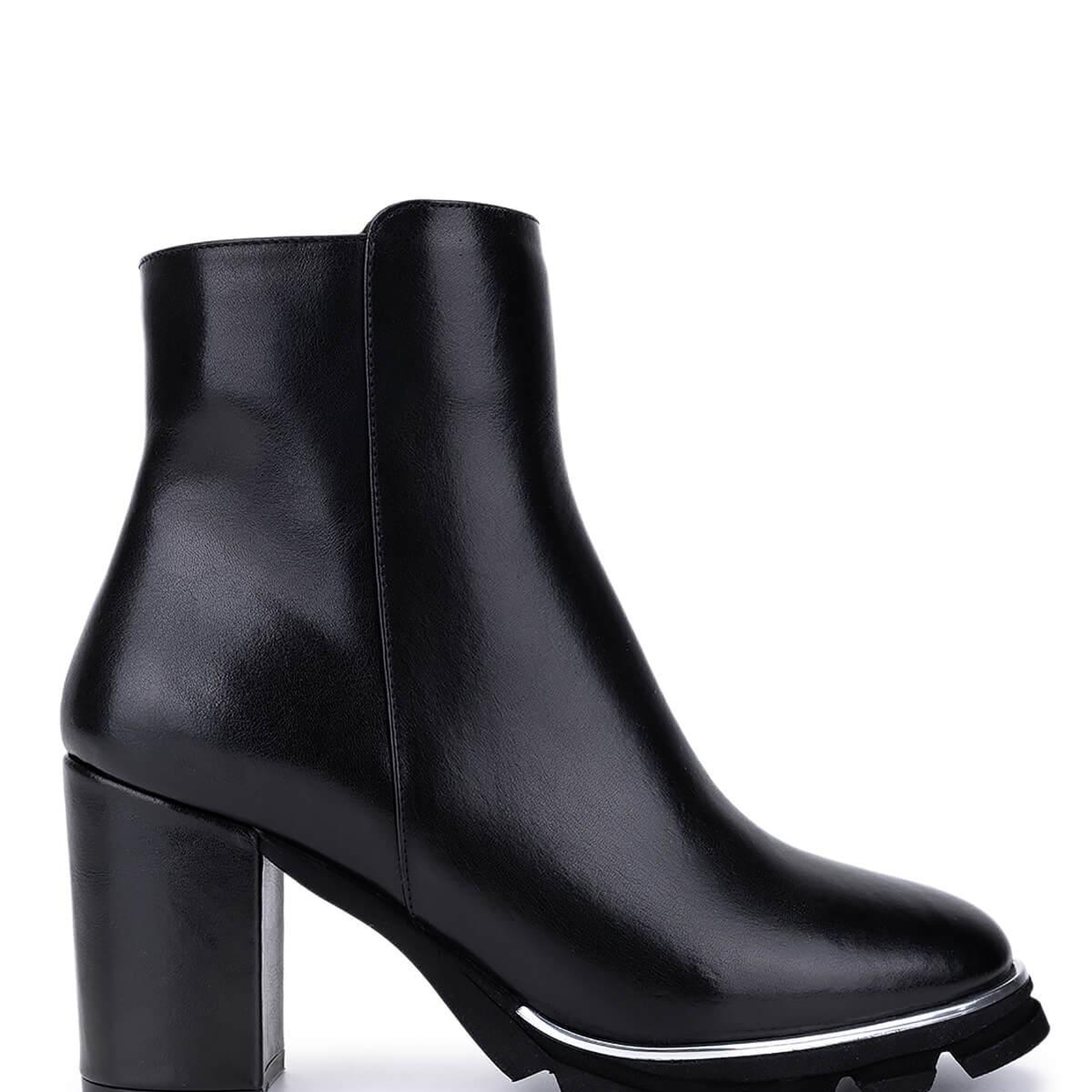 Tamer Tanca Kadın Hakiki Deri Siyah Deri Topuklu Bot