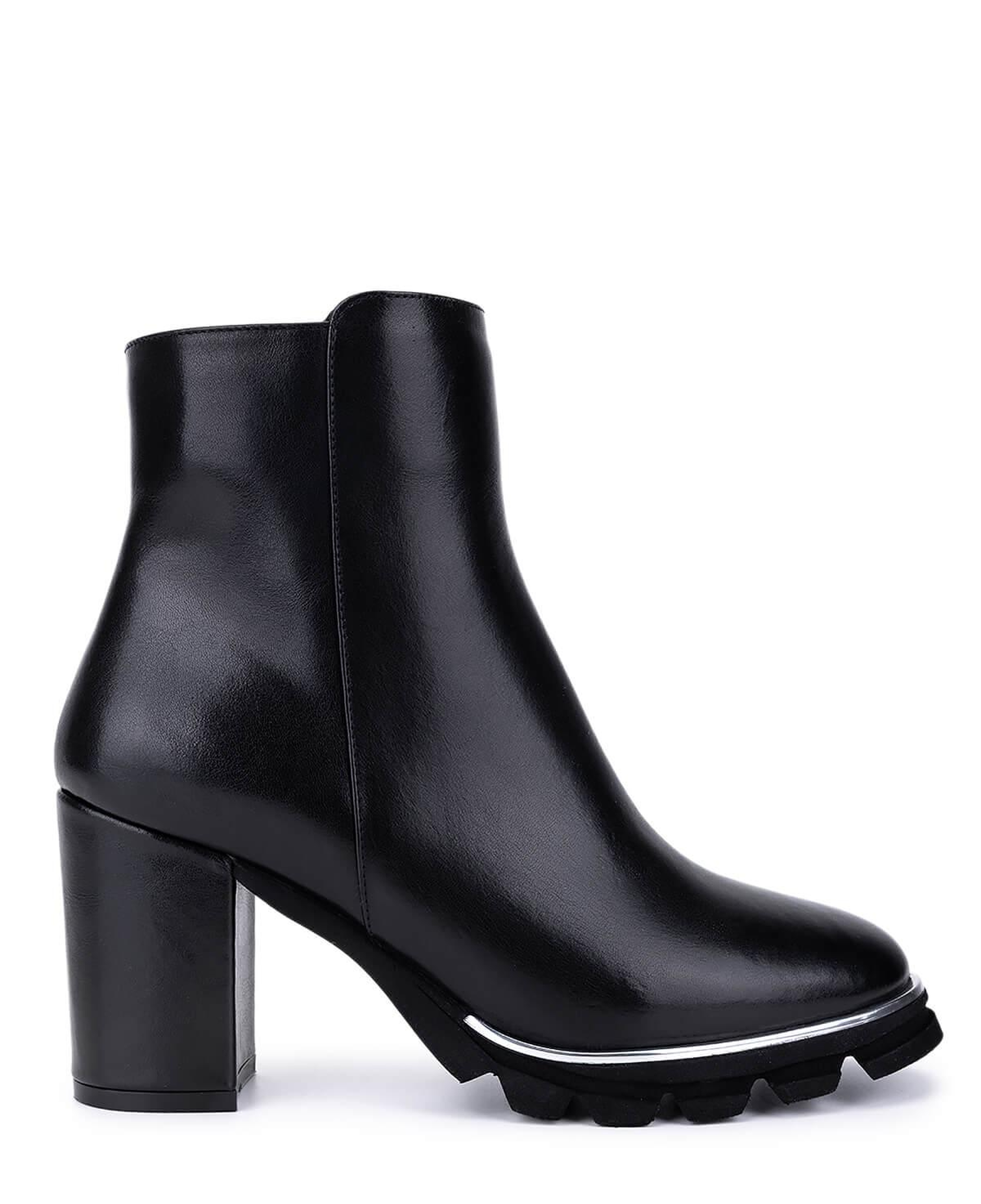 Tamer Tanca Kadın Hakiki Deri Siyah Deri Topuklu Bot