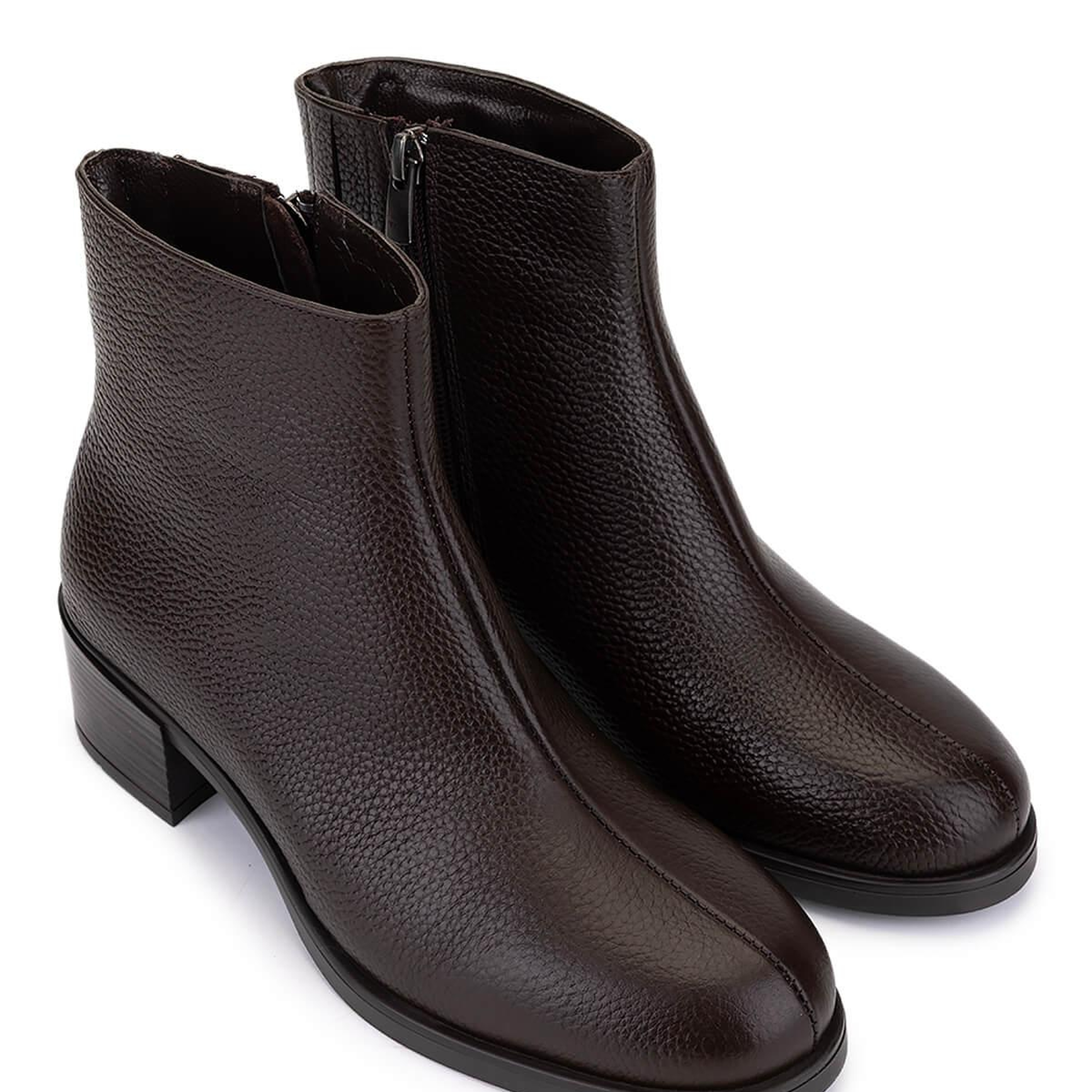 Tamer Tanca Kadın Hakiki Deri Kahverengi Topuklu Bot