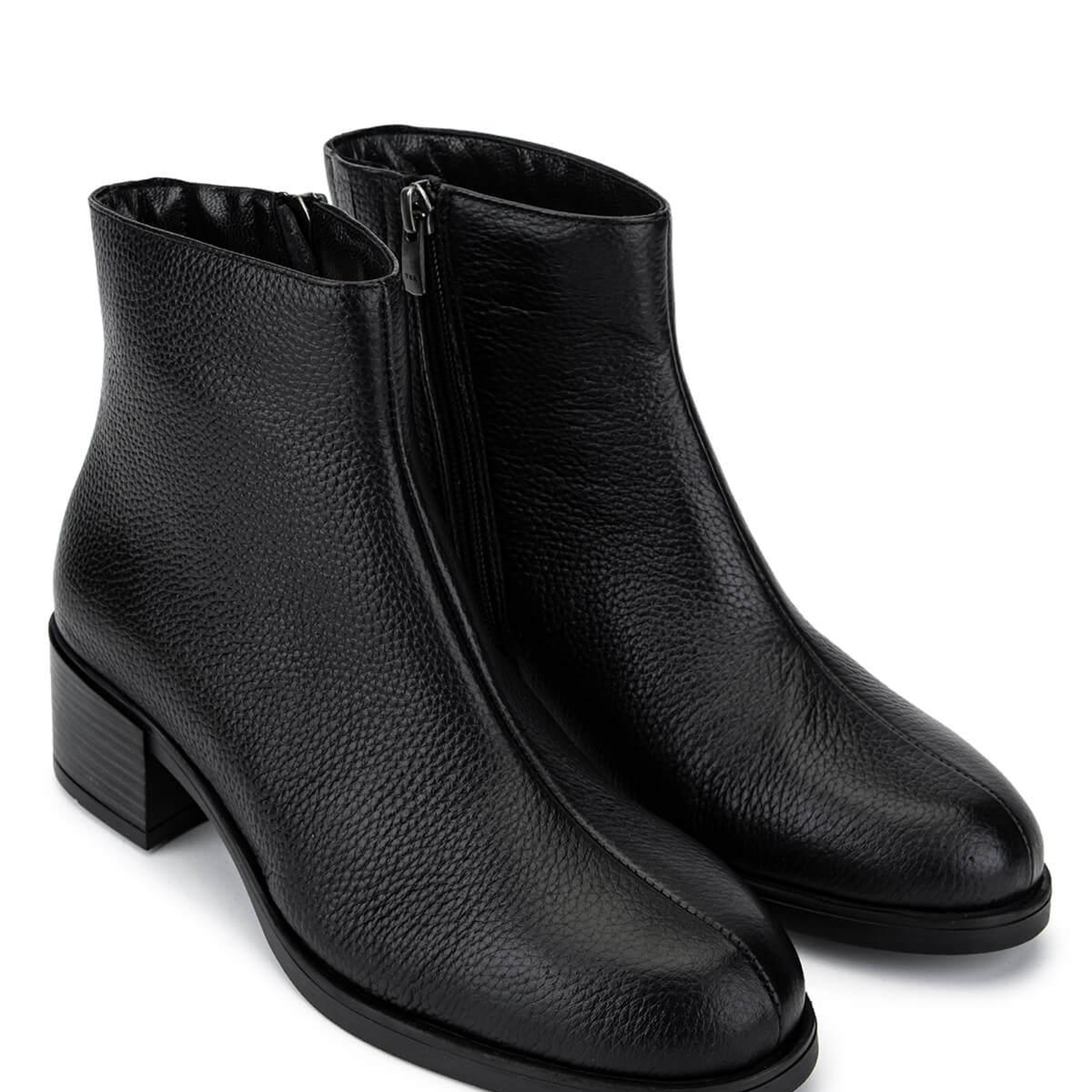 Tamer Tanca Kadın Hakiki Deri Siyah Floter Topuklu Bot