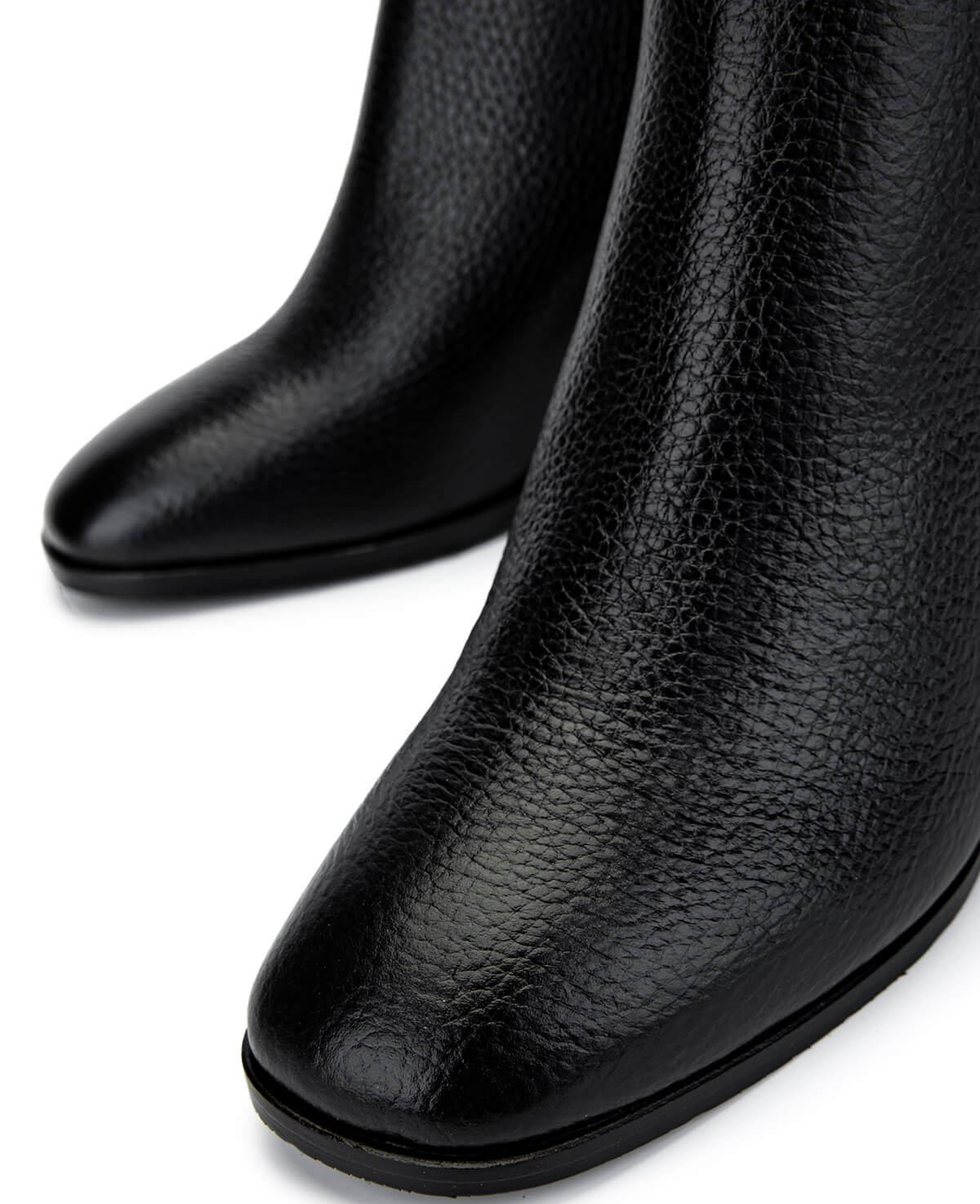 Tamer Tanca Kadın Hakiki Deri Siyah Floter Topuklu Bot