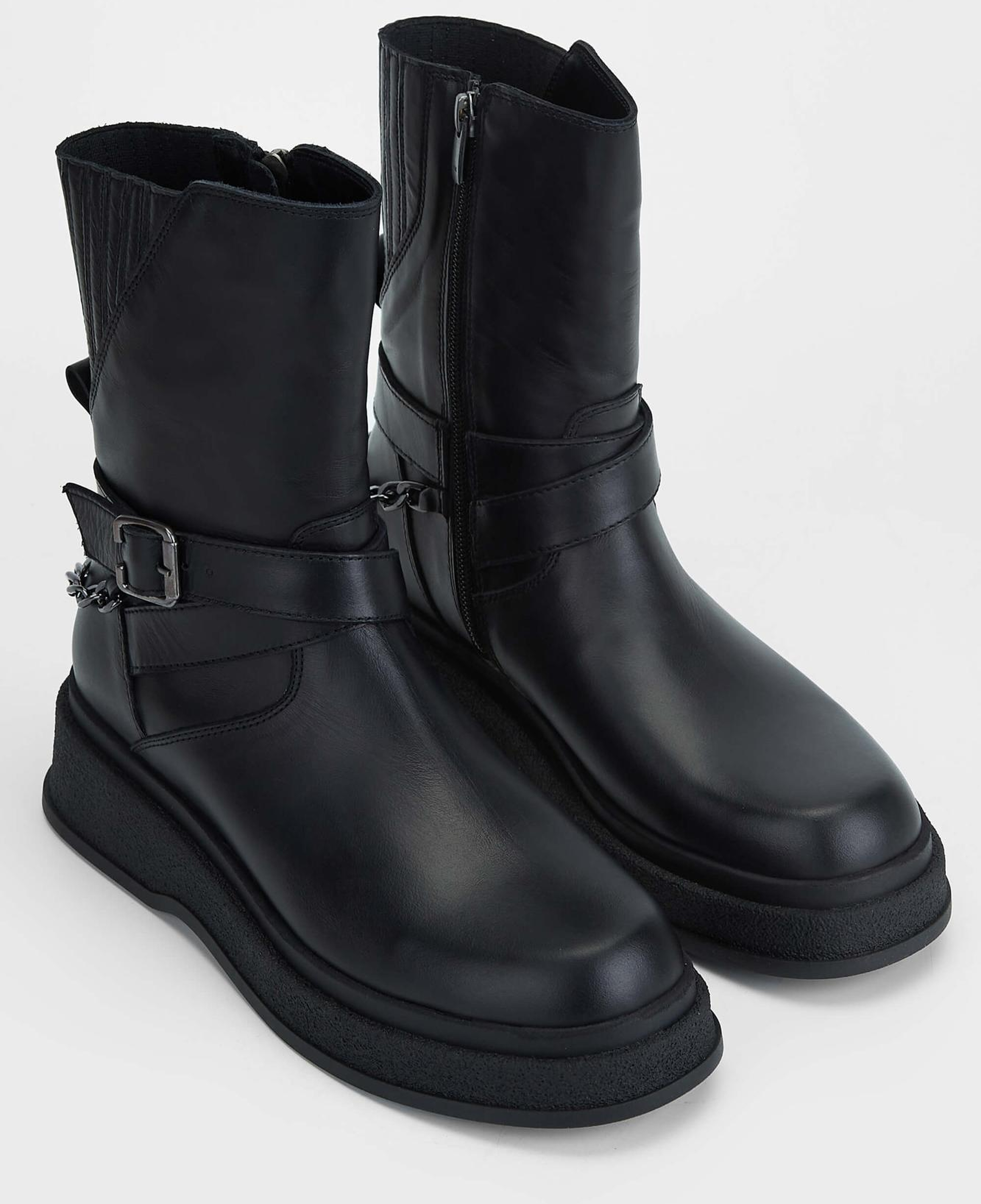 Tamer Tanca Kadın Hakiki Deri Siyah Deri Casual Bot