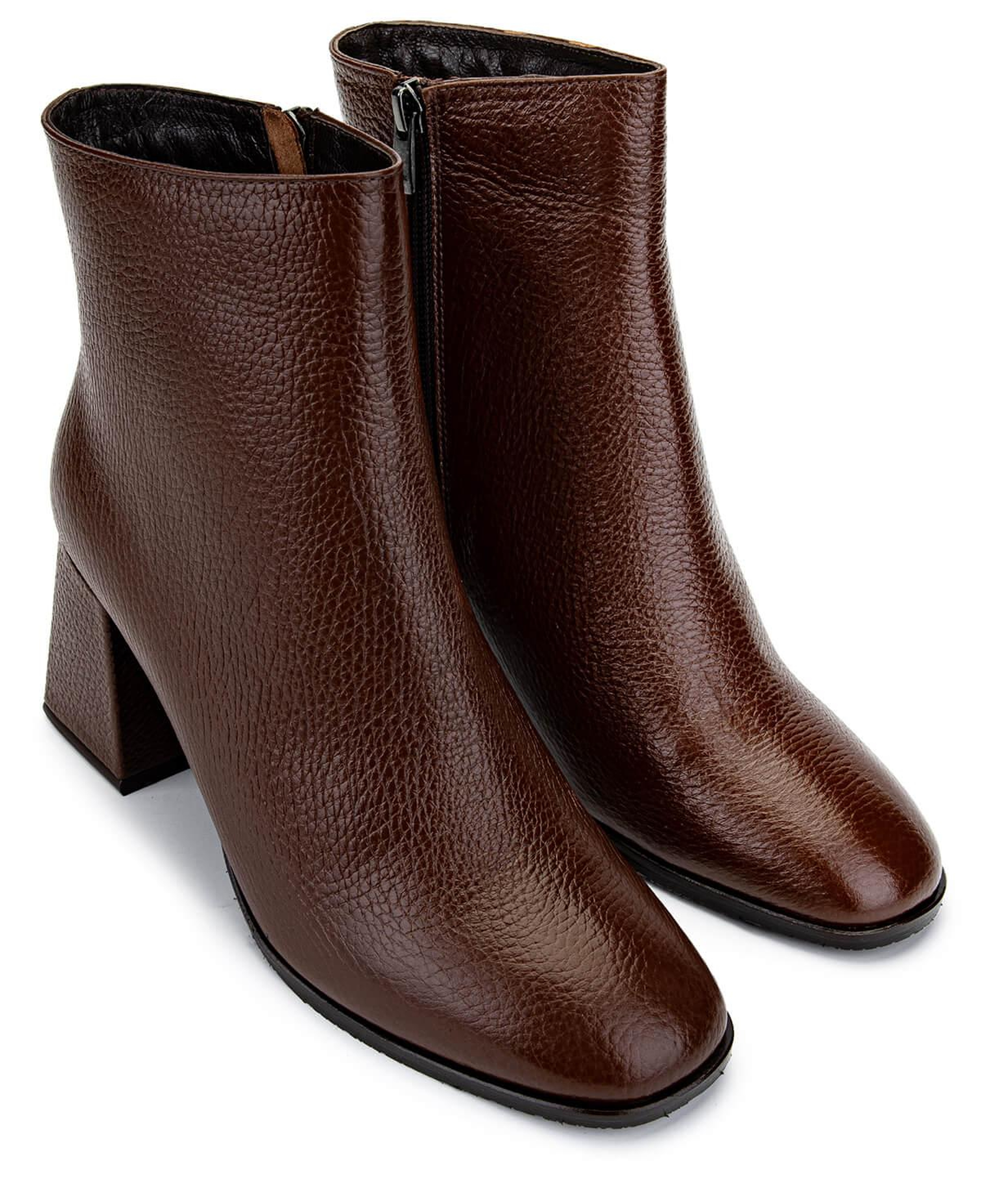 Tamer Tanca Kadın Hakiki Deri Taba Floter Topuklu Bot