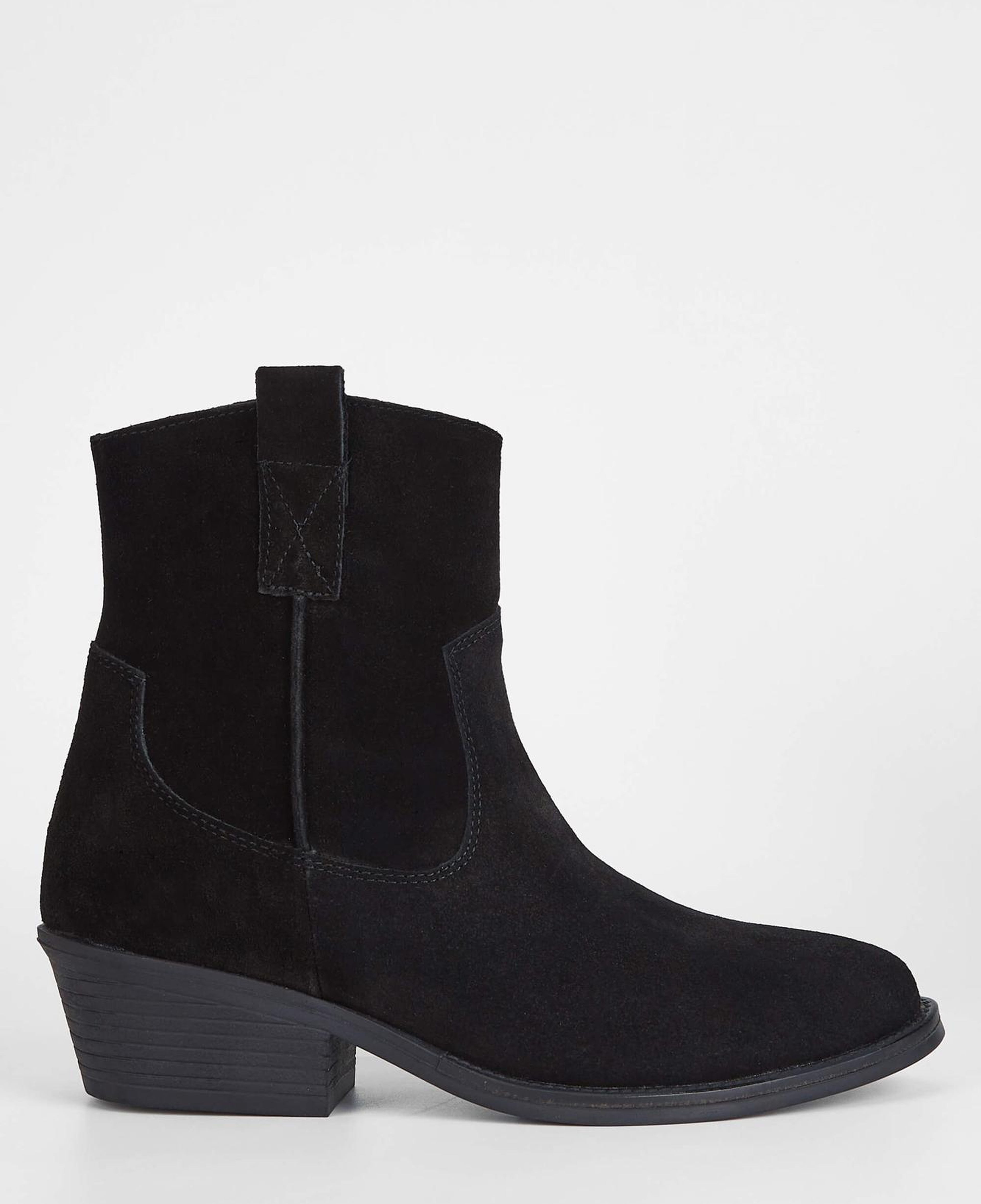 Tamer Tanca Kadın Hakiki Deri Siyah Süet Western Bot