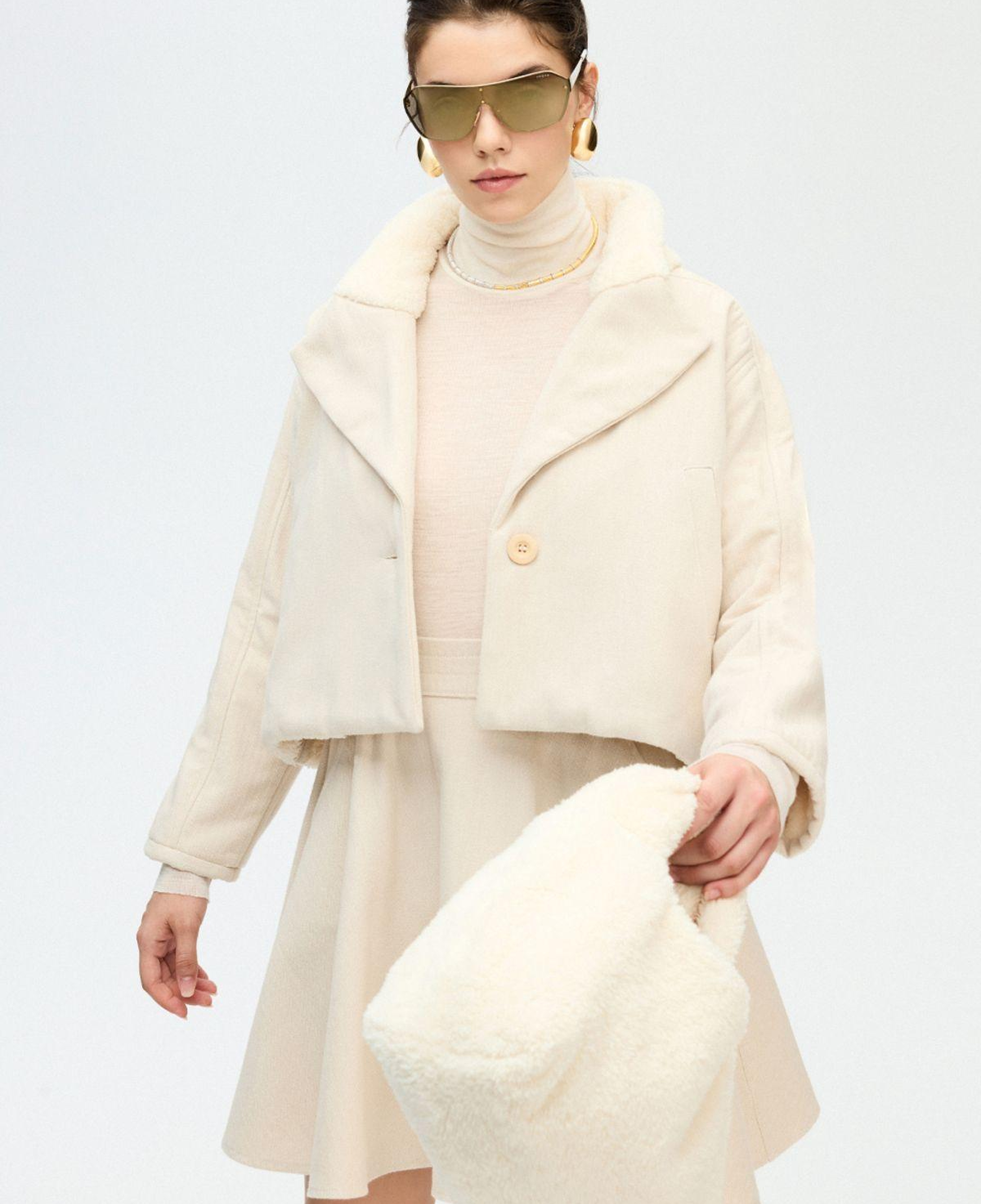 İKİKIZ Pelüş Çanta Kadın Bej