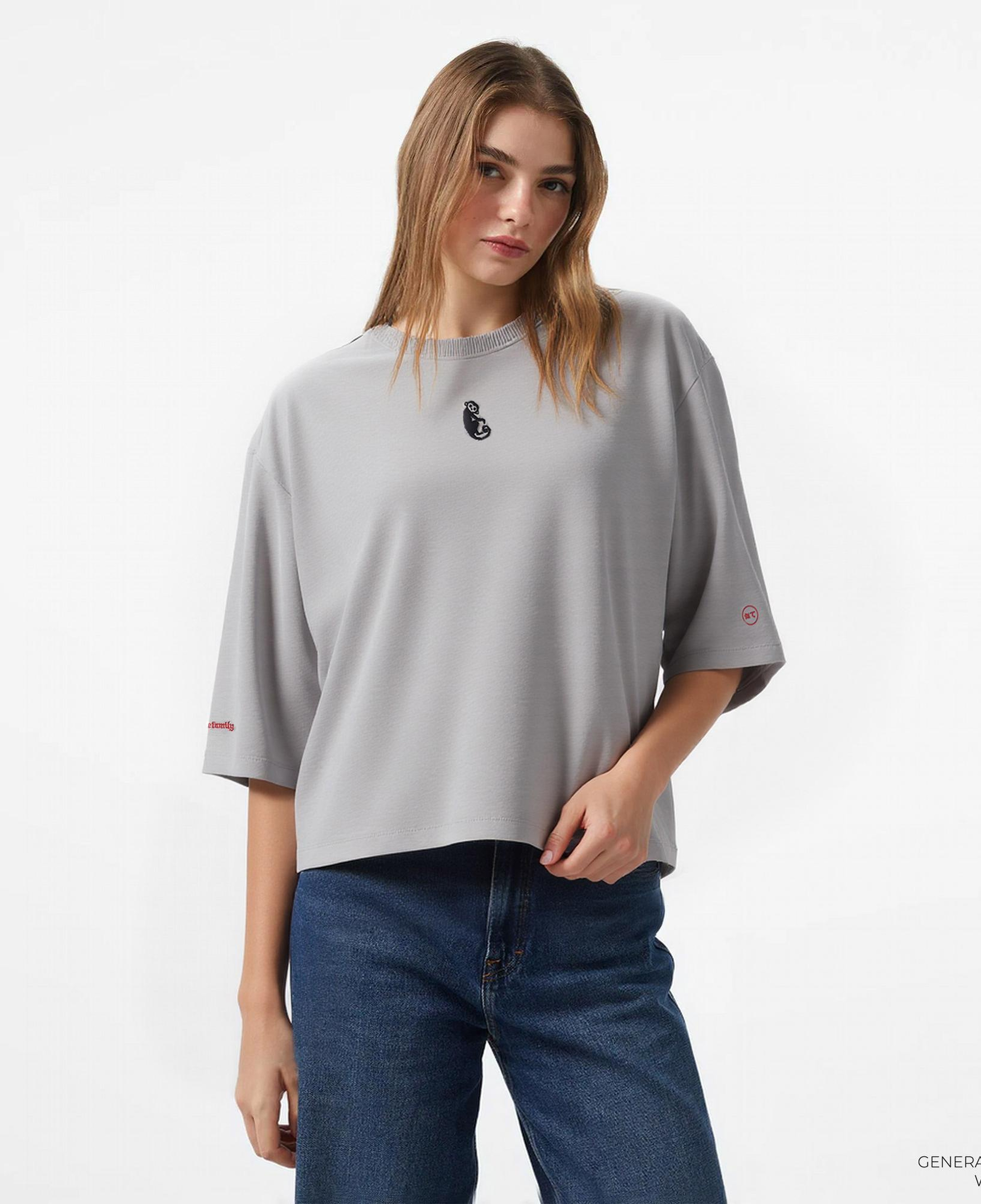 UNITED4 x Monkey Project We Are Family Unisex Gri T-Shirt