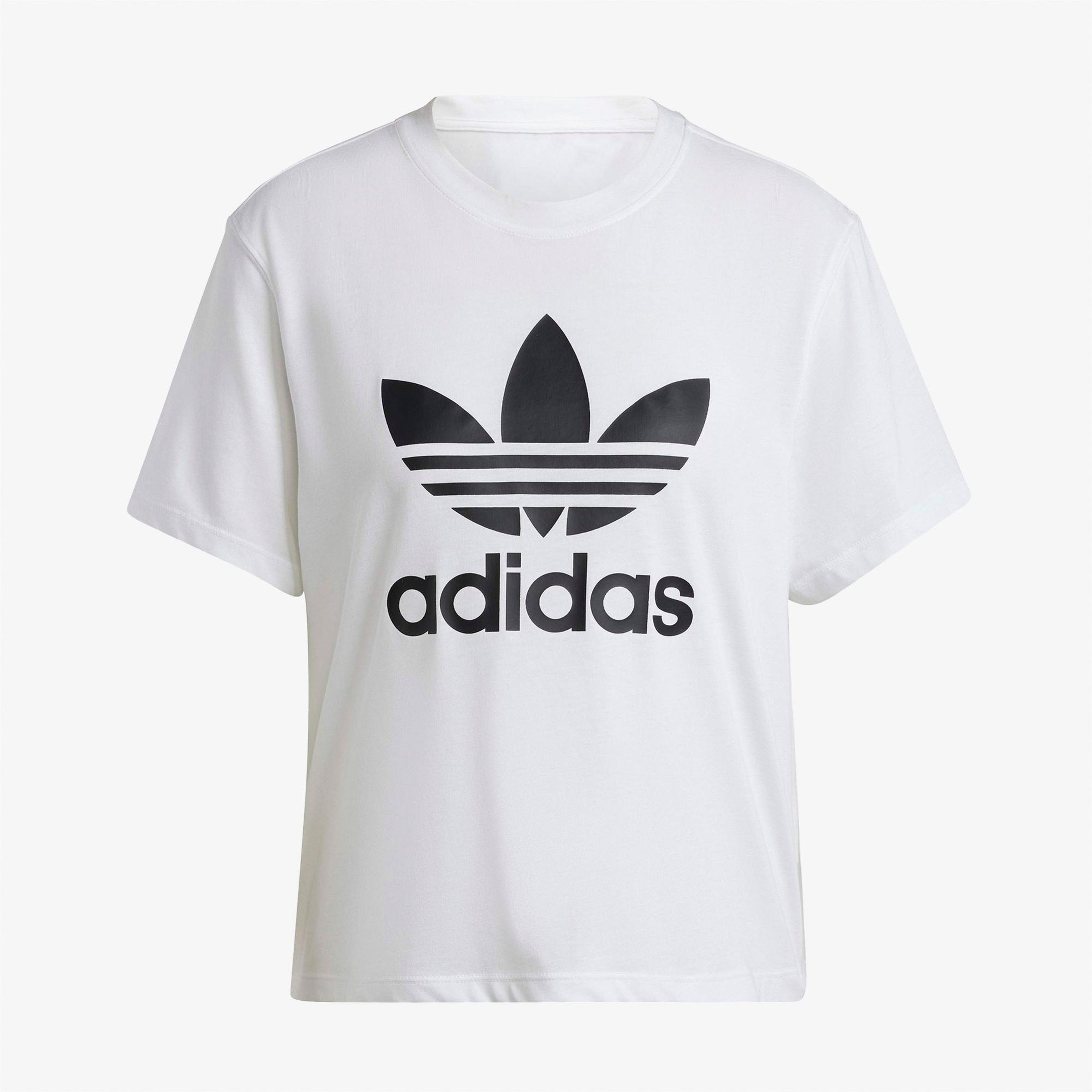 adidas Adicolor Trefoil Boxy Kadın Beyaz Tişört