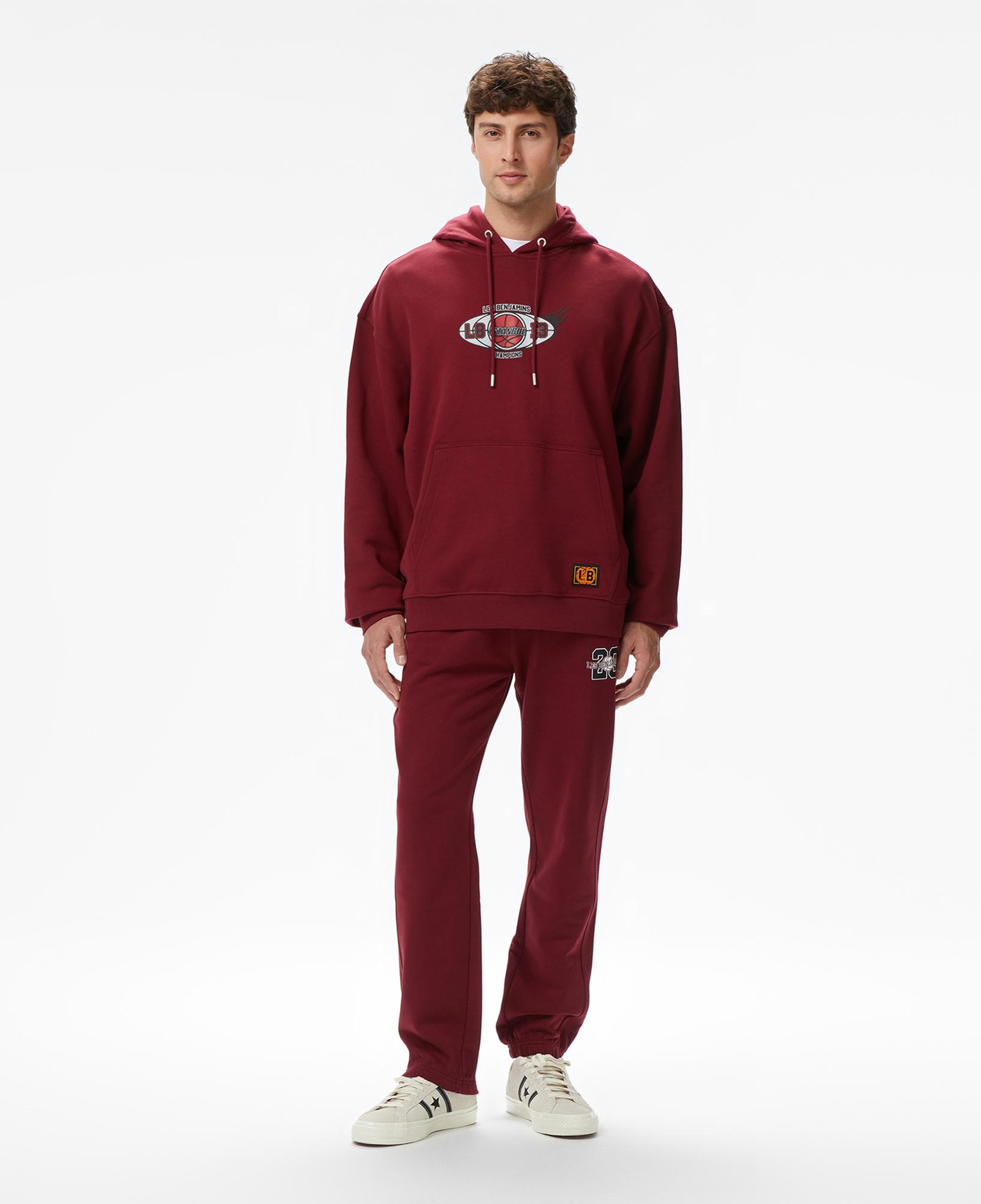 Les Benjamins Essentials 704 Erkek Bordo Sweatshirt