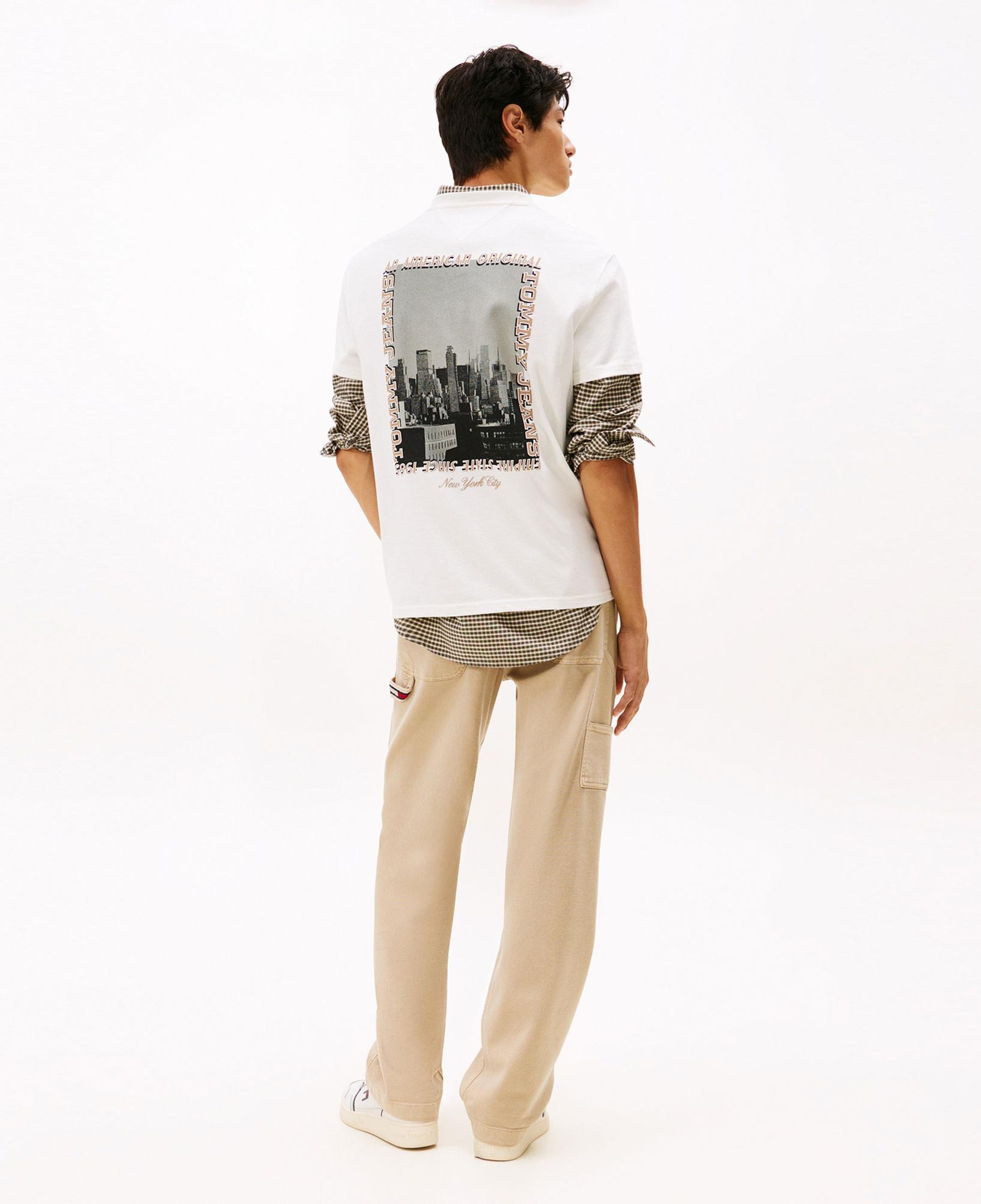 Tommy Hilfiger Regular Photo Erkek Beyaz T-Shirt