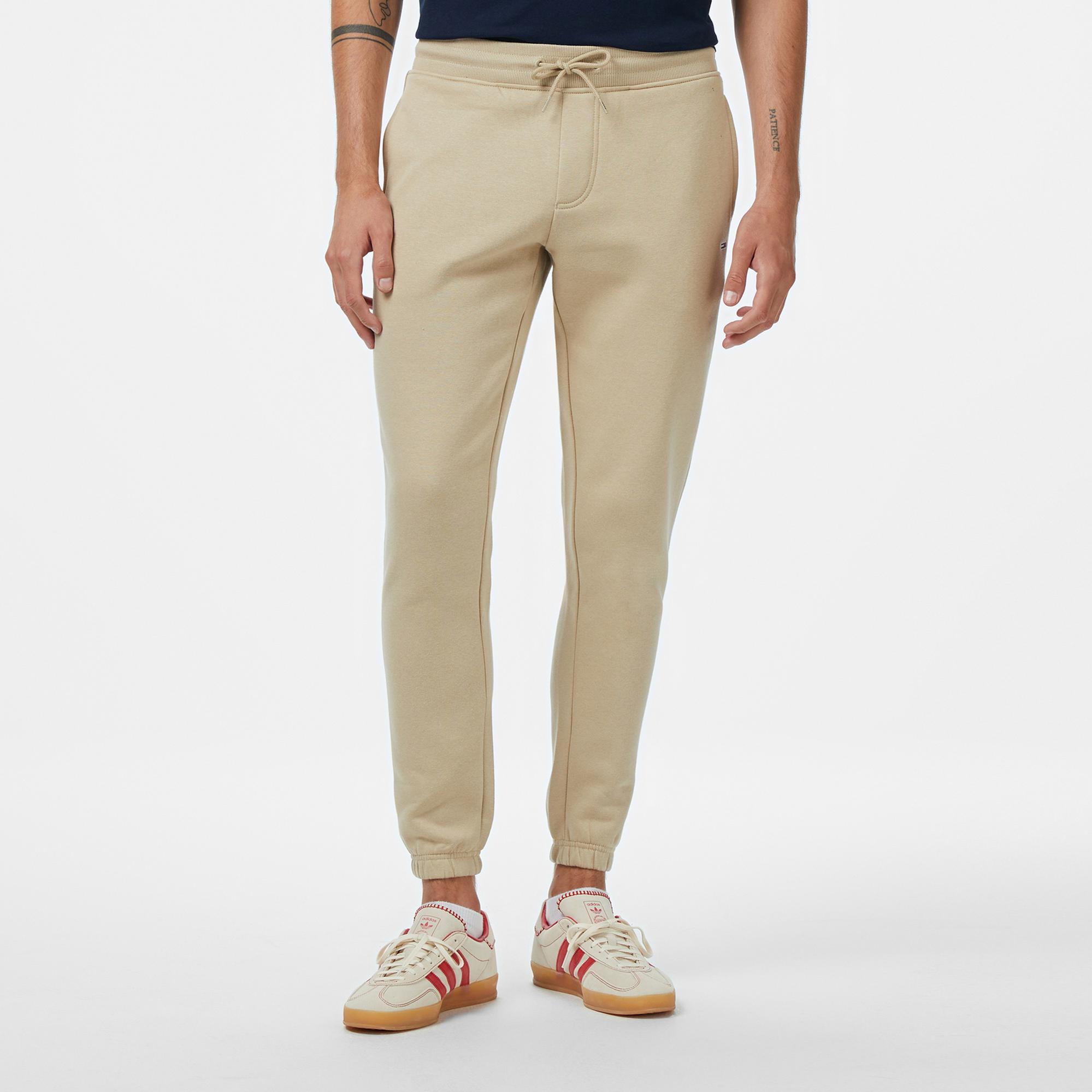 Tommy Jeans Flag Slim Fit Erkek Bej Eşofman Altı