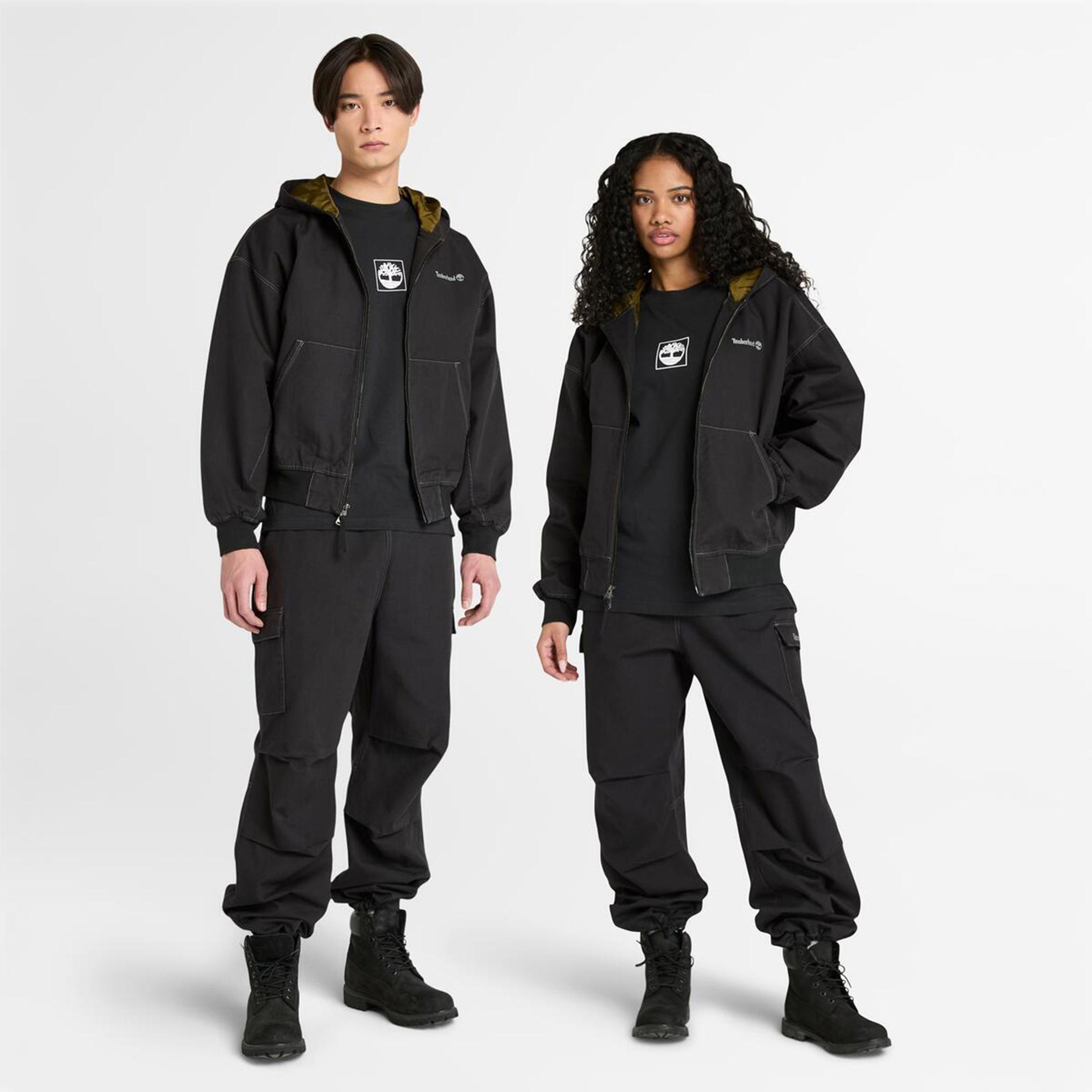 Timberland Unisex Siyah Building Blocks Kısa Kollu Grafik Baskılı Tişört