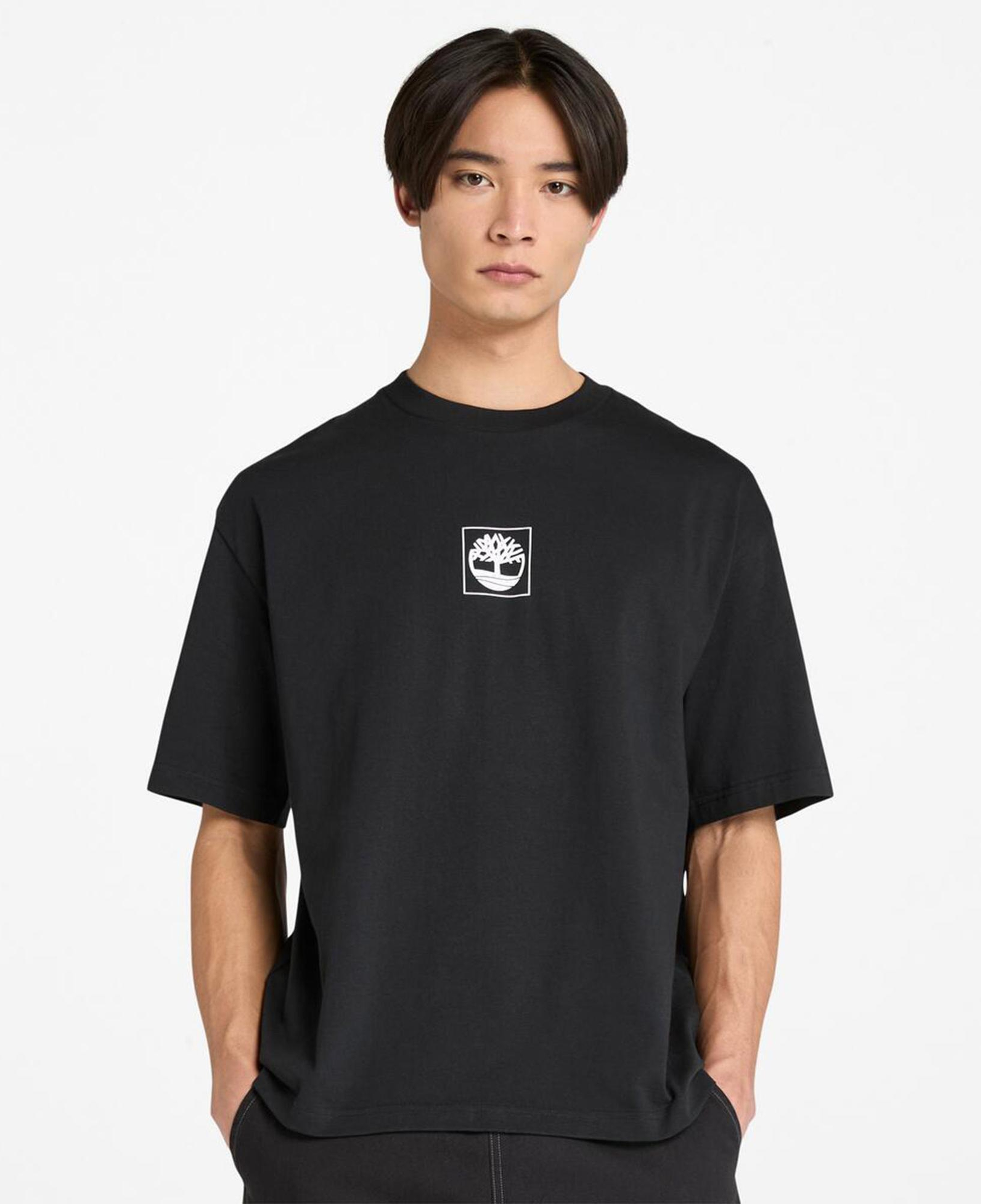 Timberland Unisex Siyah Building Blocks Kısa Kollu Grafik Baskılı Tişört