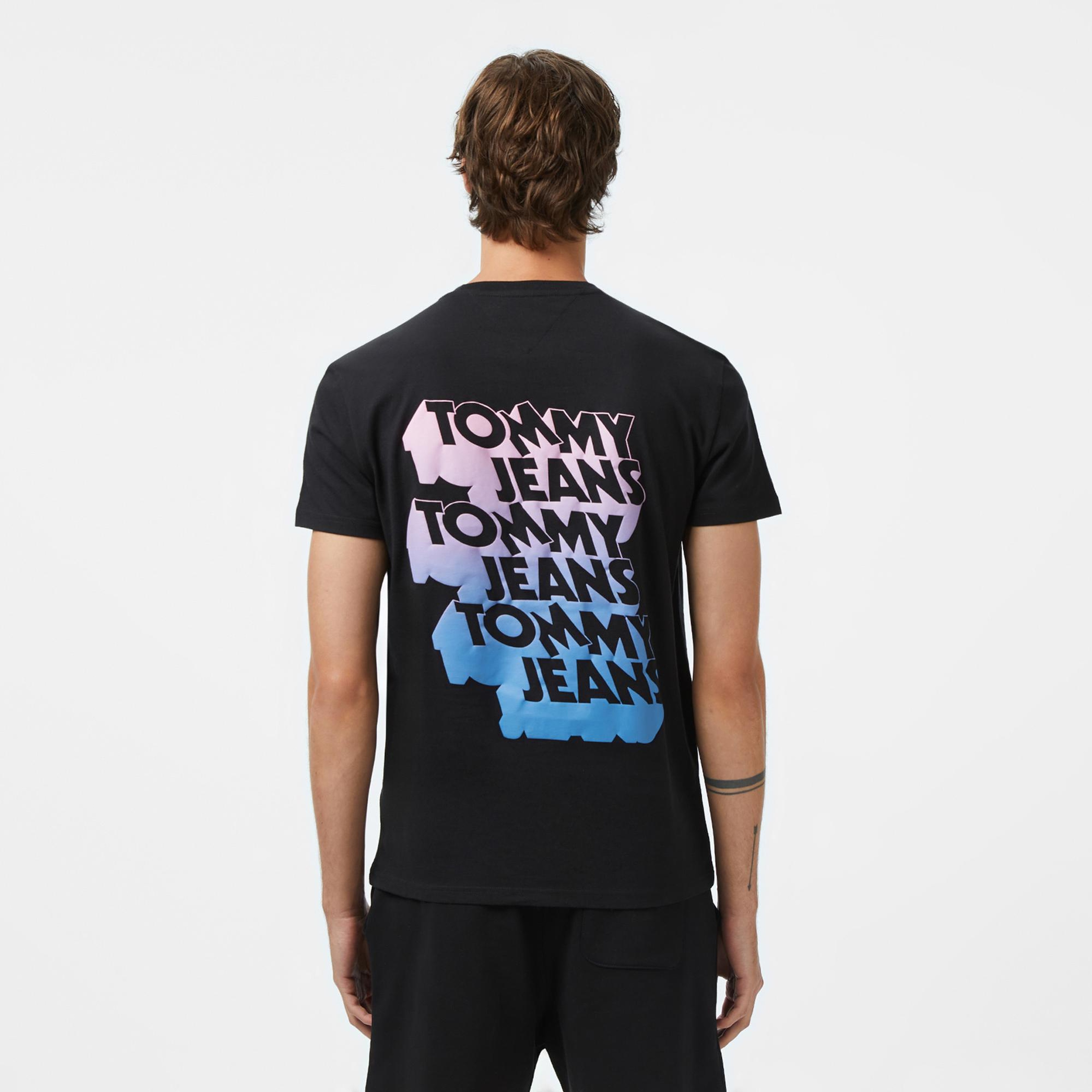 Tommy Jeans Stac Logo Erkek Siyah T-Shirt