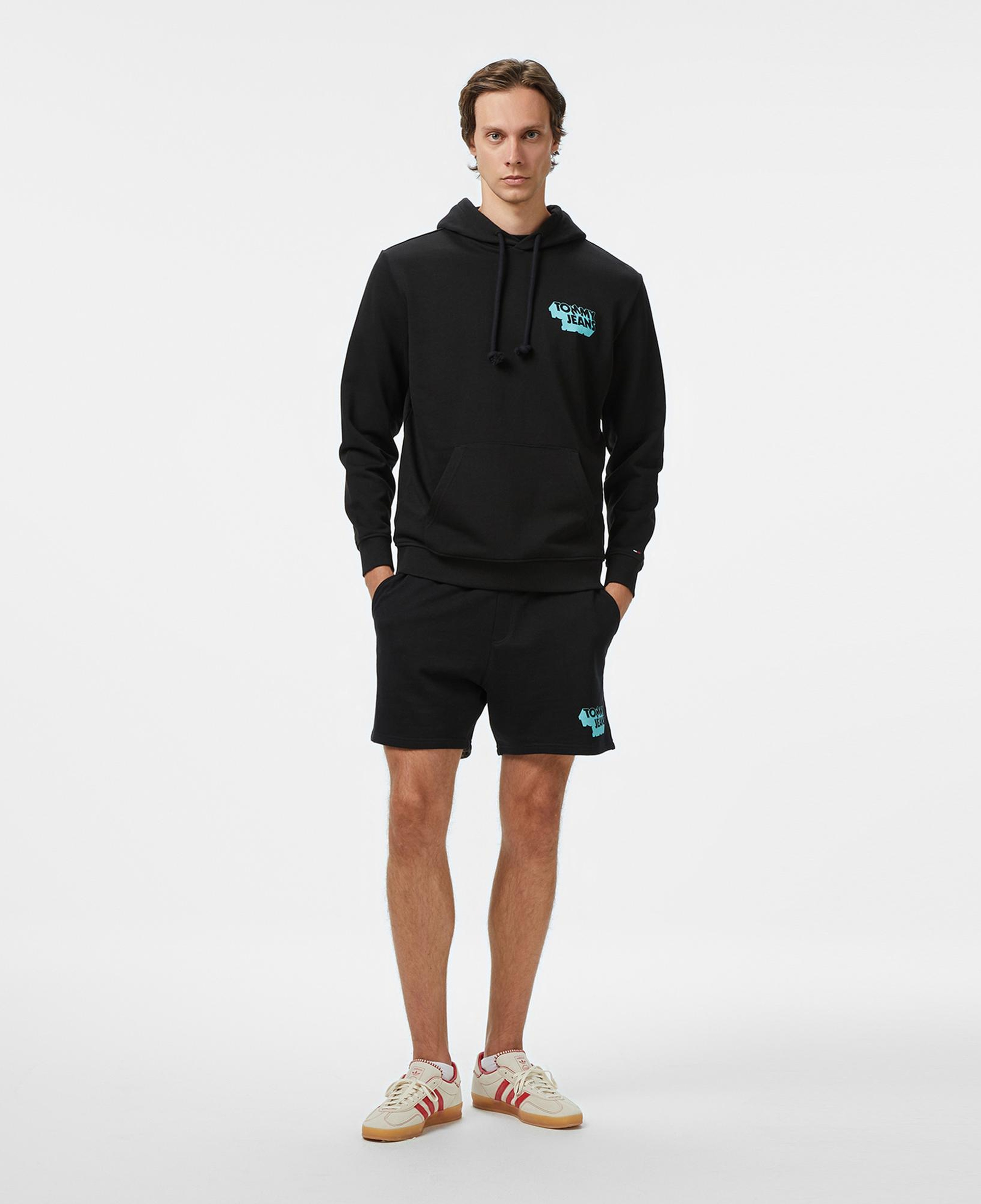 Tommy Jeans Badge Logo Erkek Siyah Sweatshirt