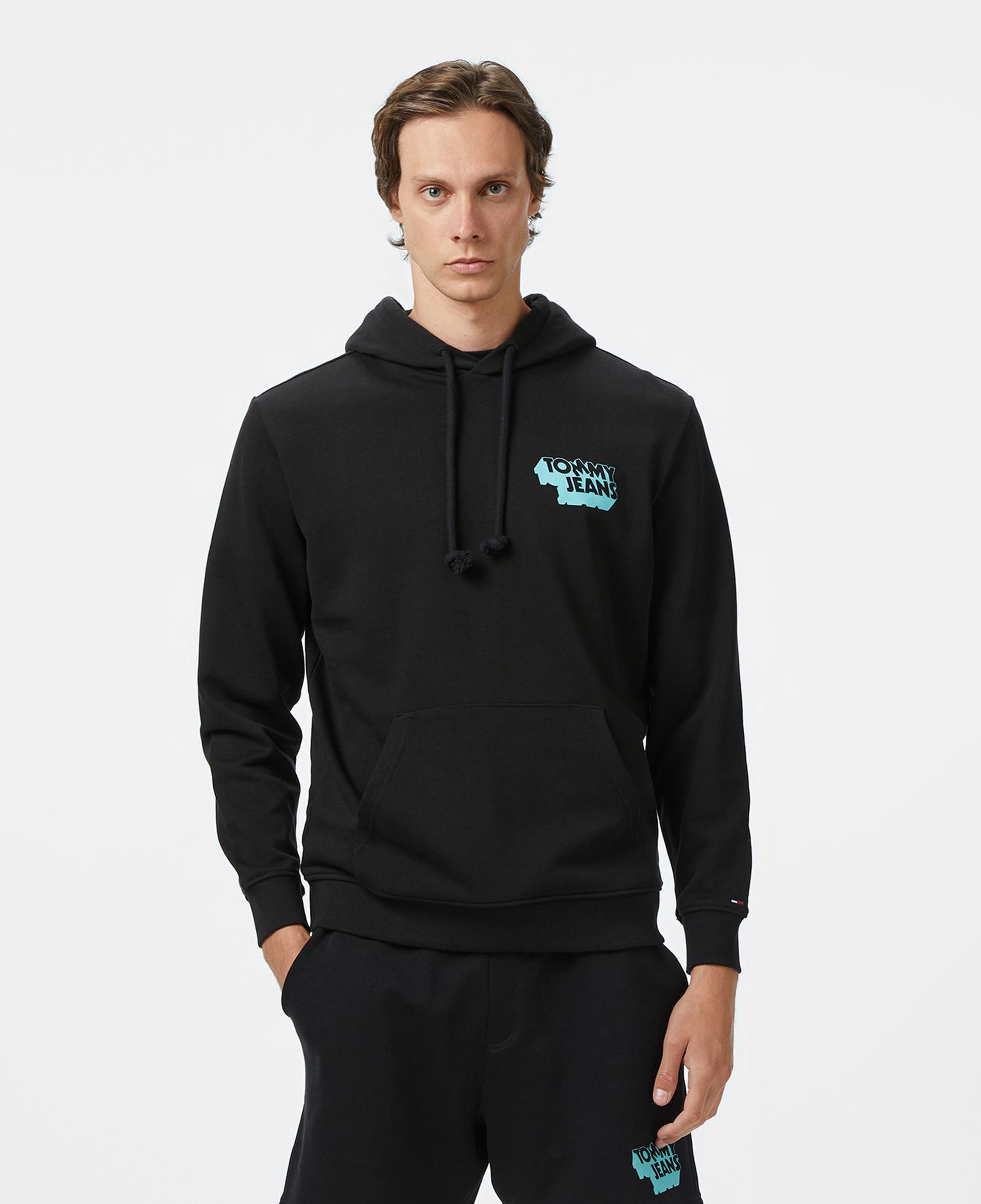 Tommy Jeans Badge Logo Erkek Siyah Sweatshirt